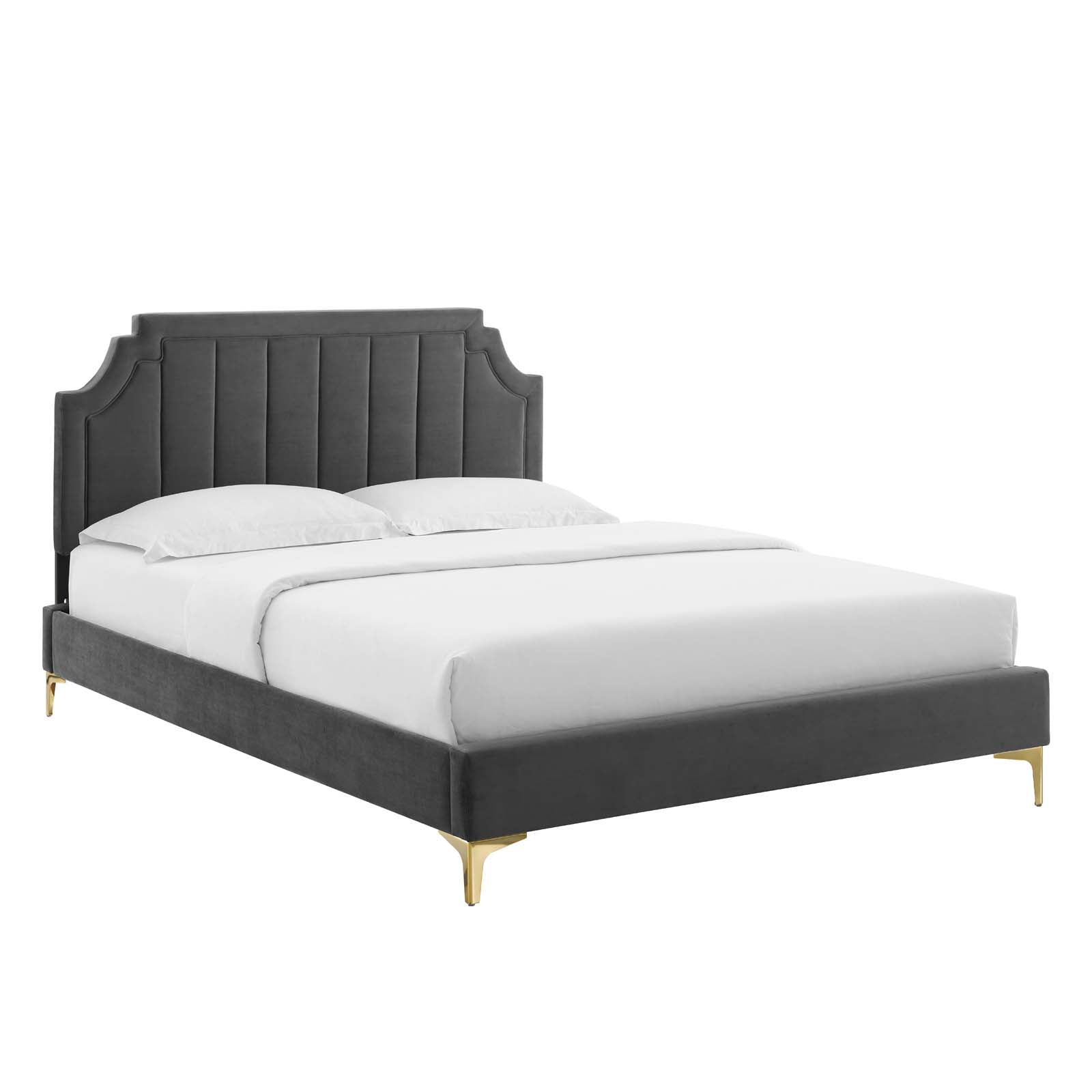 Modway Sienna Performance Velvet Queen Platform Bed | Beds | Modishstore-2