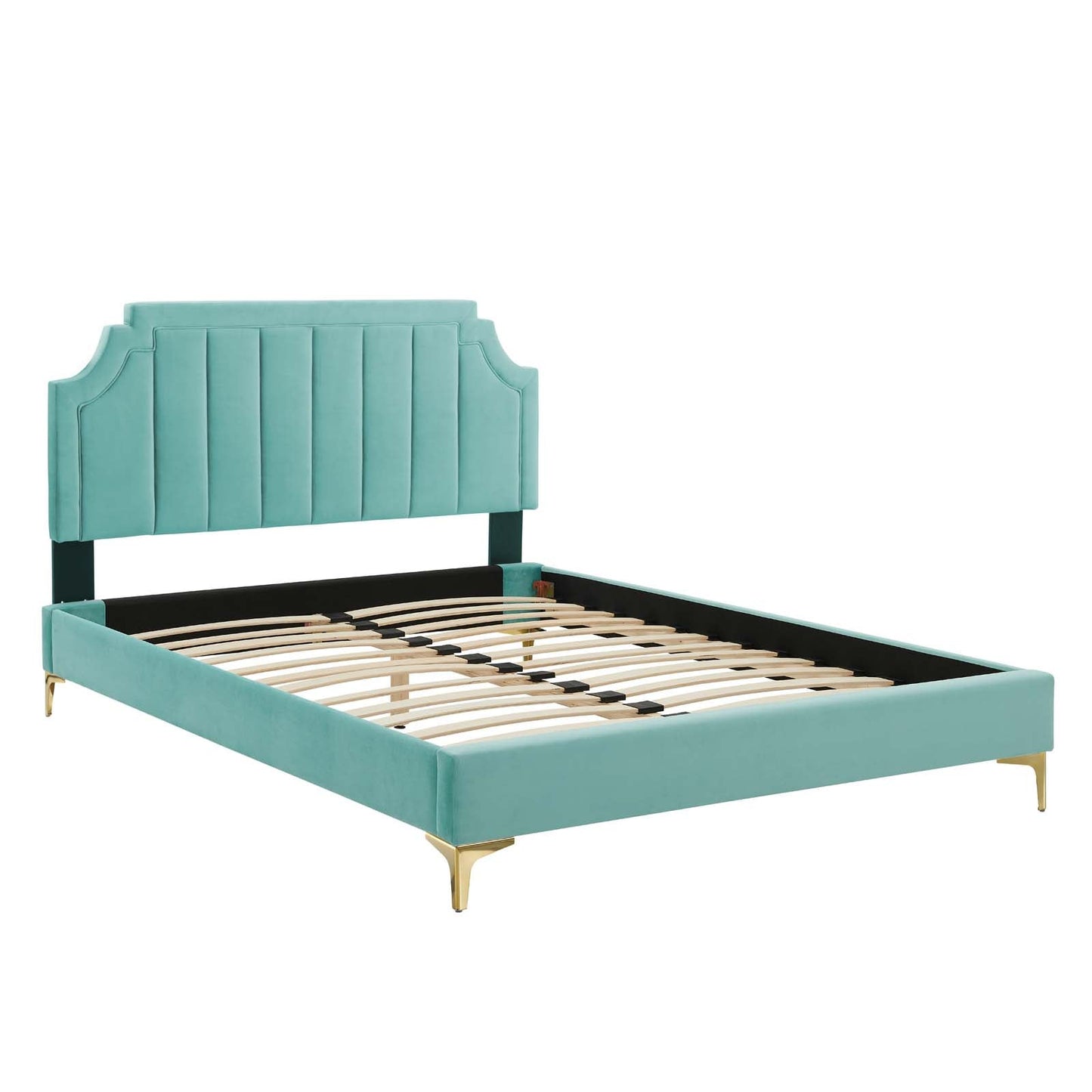 Modway Sienna Performance Velvet Queen Platform Bed | Beds | Modishstore-24