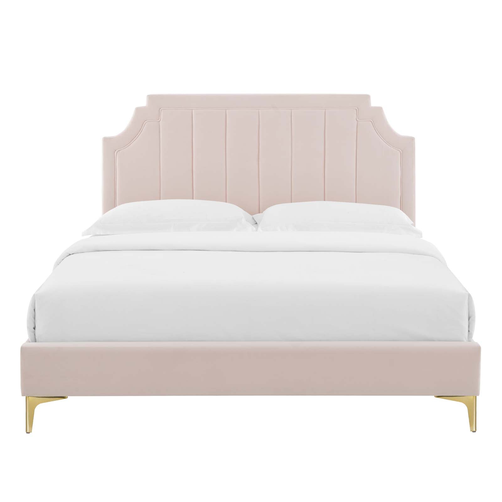 Modway Sienna Performance Velvet Queen Platform Bed | Beds | Modishstore-41