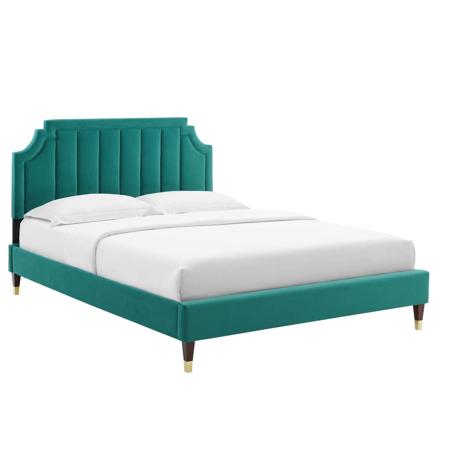 Modway Sienna Performance Velvet Queen Platform Bed | Beds | Modishstore-44