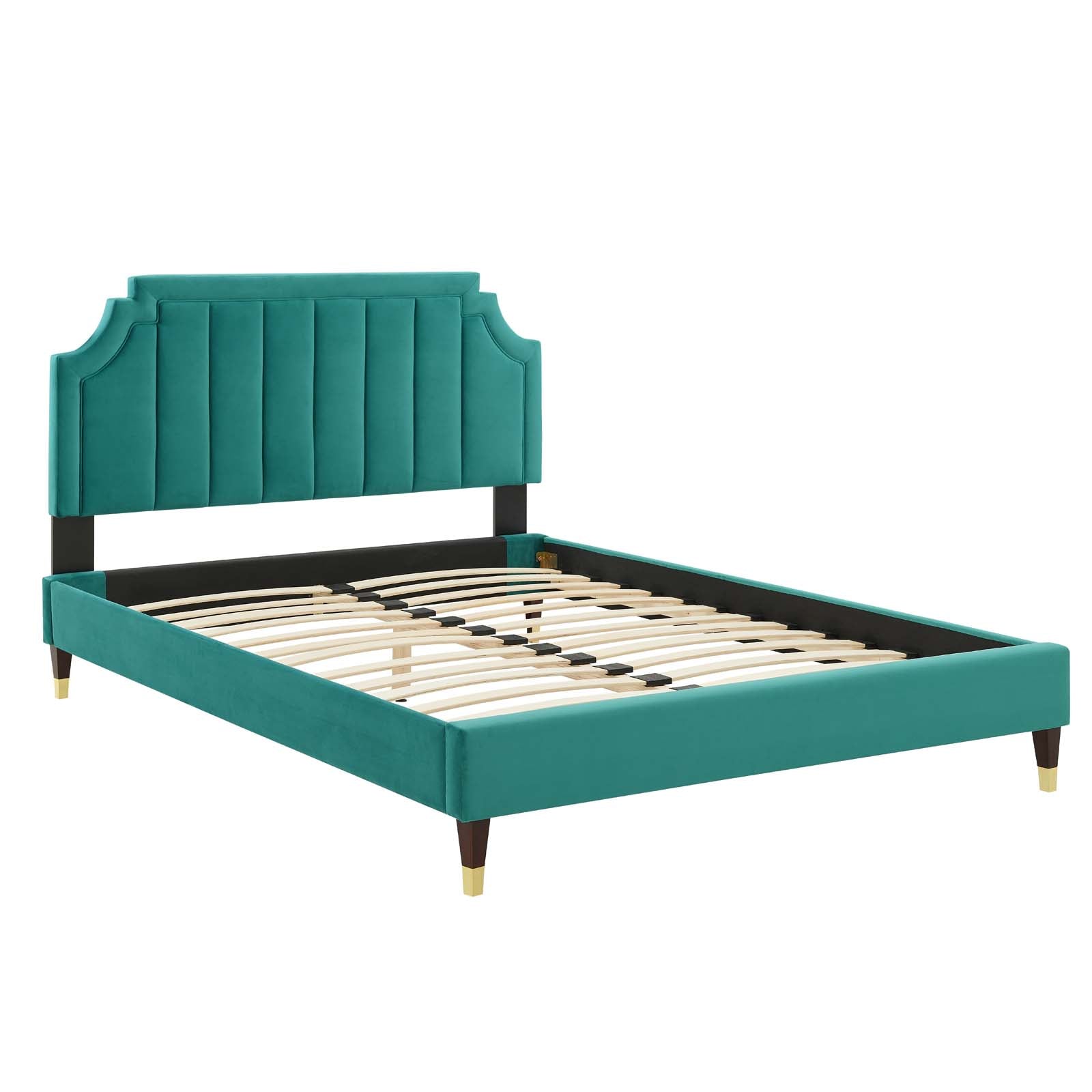Modway Sienna Performance Velvet Queen Platform Bed | Beds | Modishstore-45