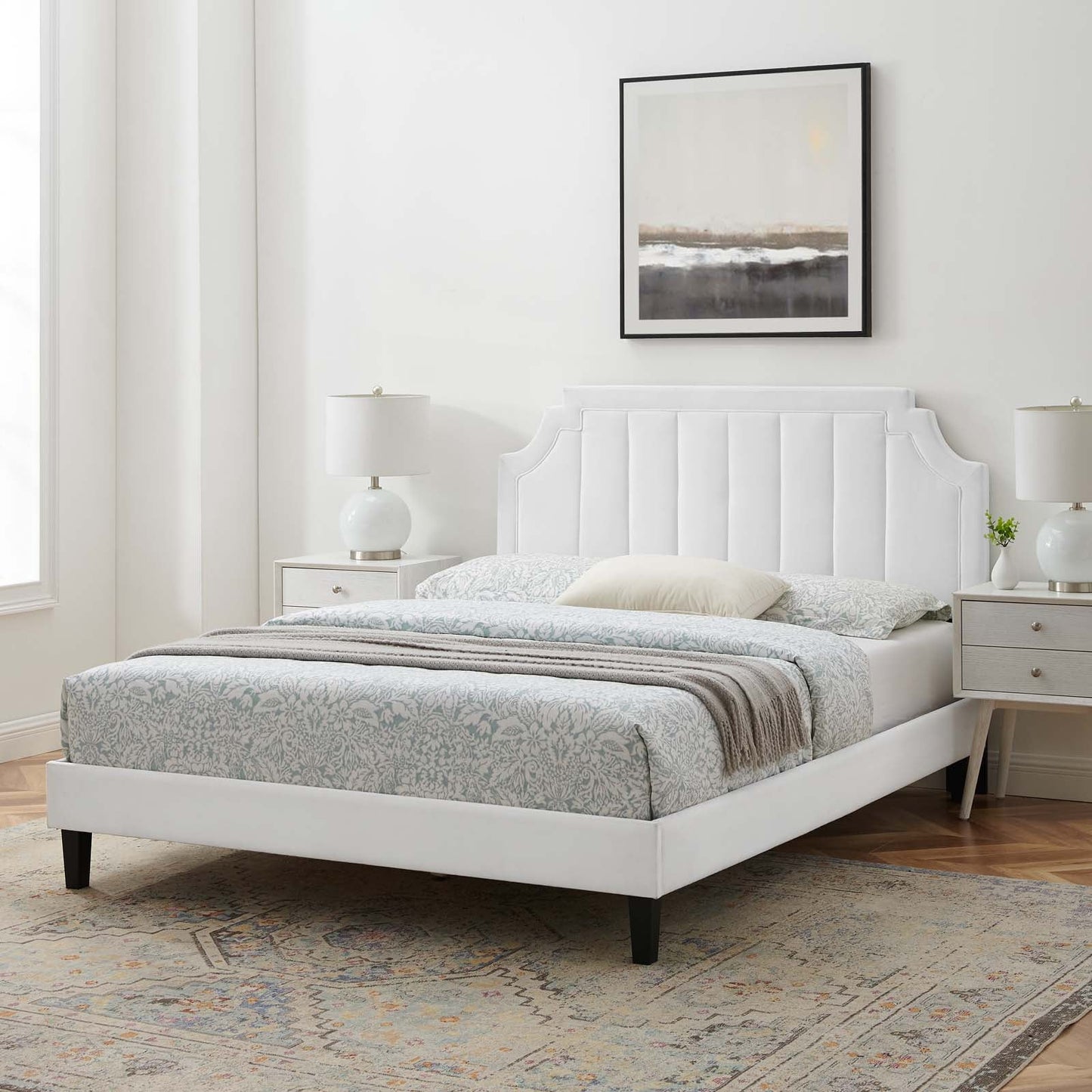 Modway Sienna Performance Velvet Queen Platform Bed | Beds | Modishstore-63