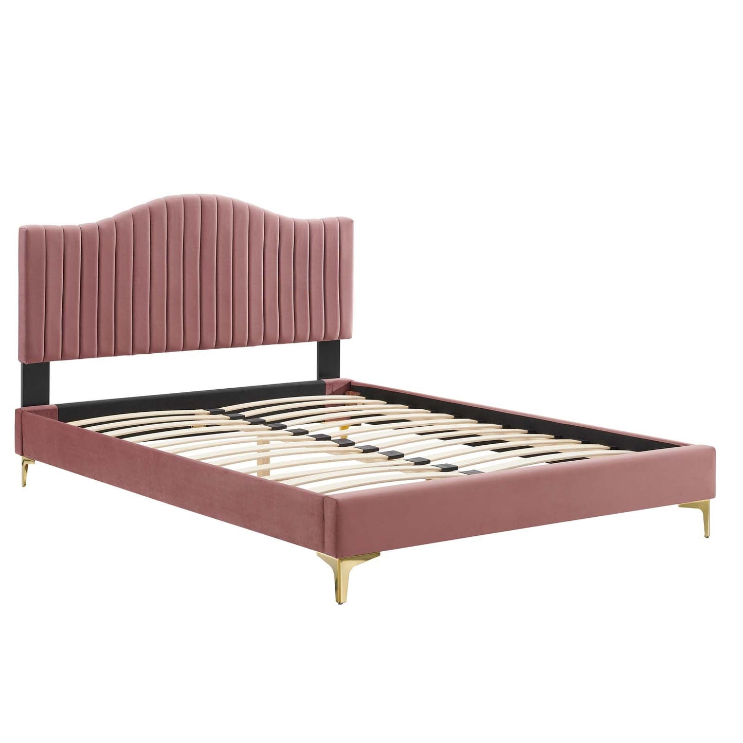 Modway Juniper Channel Tufted Performance Velvet Queen Platform Bed | Beds | Modishstore-11