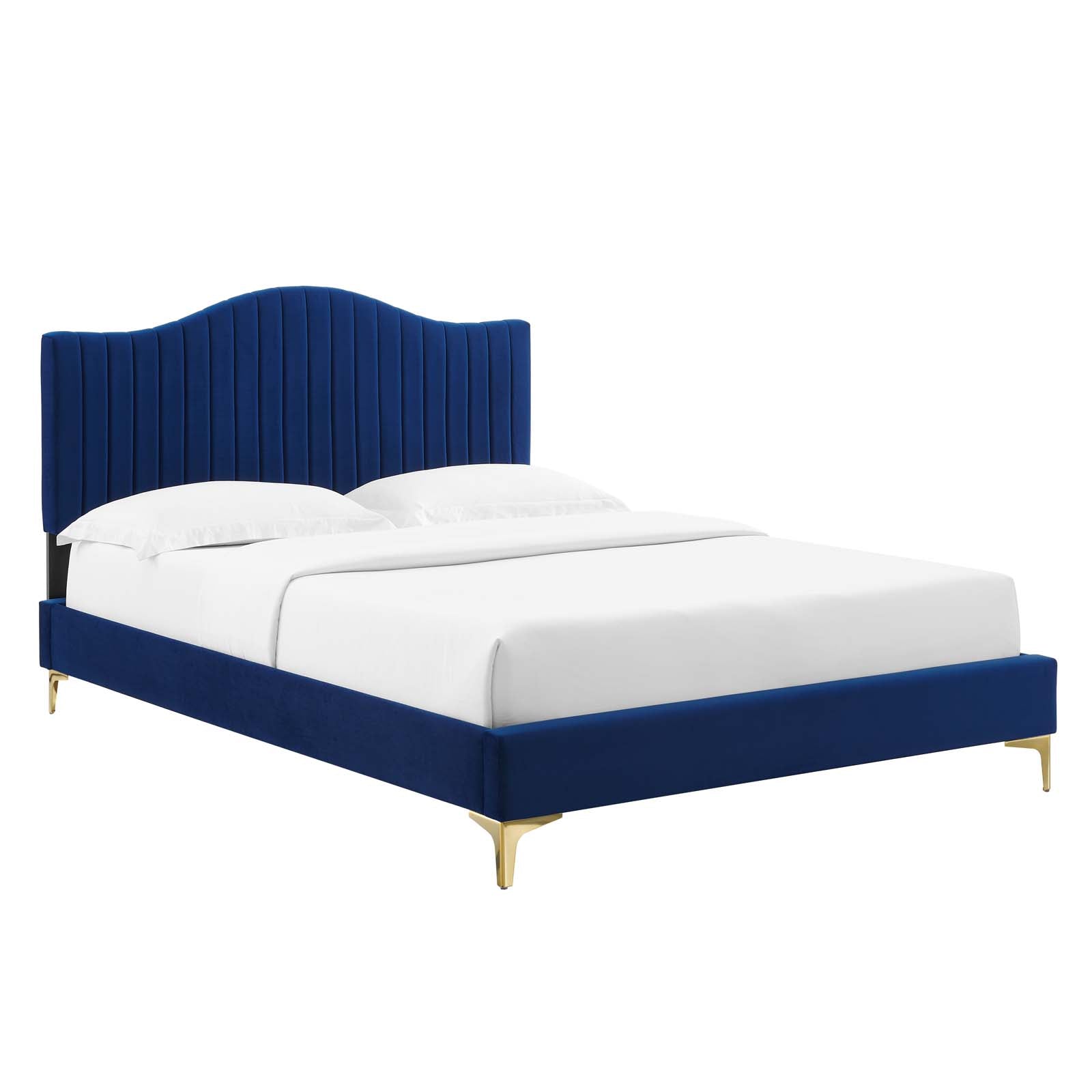 Modway Juniper Channel Tufted Performance Velvet Queen Platform Bed | Beds | Modishstore-18