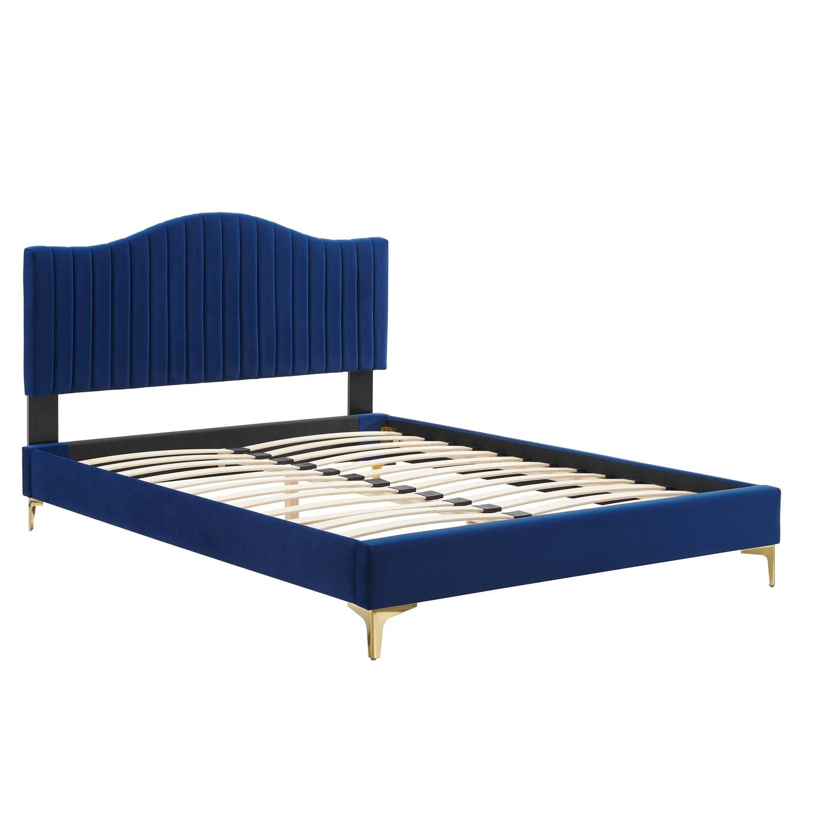 Modway Juniper Channel Tufted Performance Velvet Queen Platform Bed | Beds | Modishstore-19
