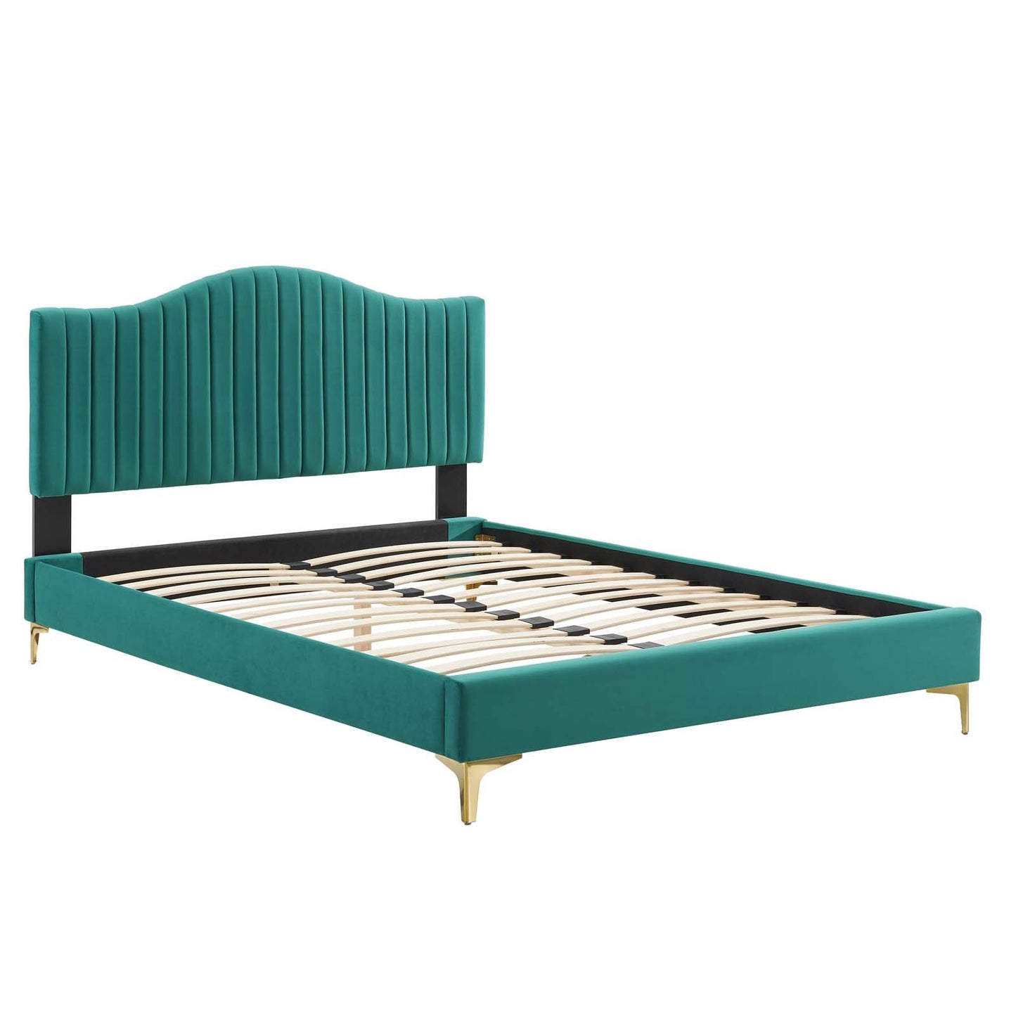 Modway Juniper Channel Tufted Performance Velvet Queen Platform Bed | Beds | Modishstore-27
