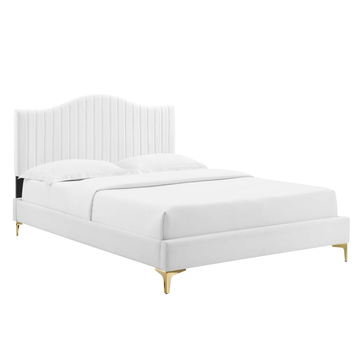 Modway Juniper Channel Tufted Performance Velvet Queen Platform Bed | Beds | Modishstore-34
