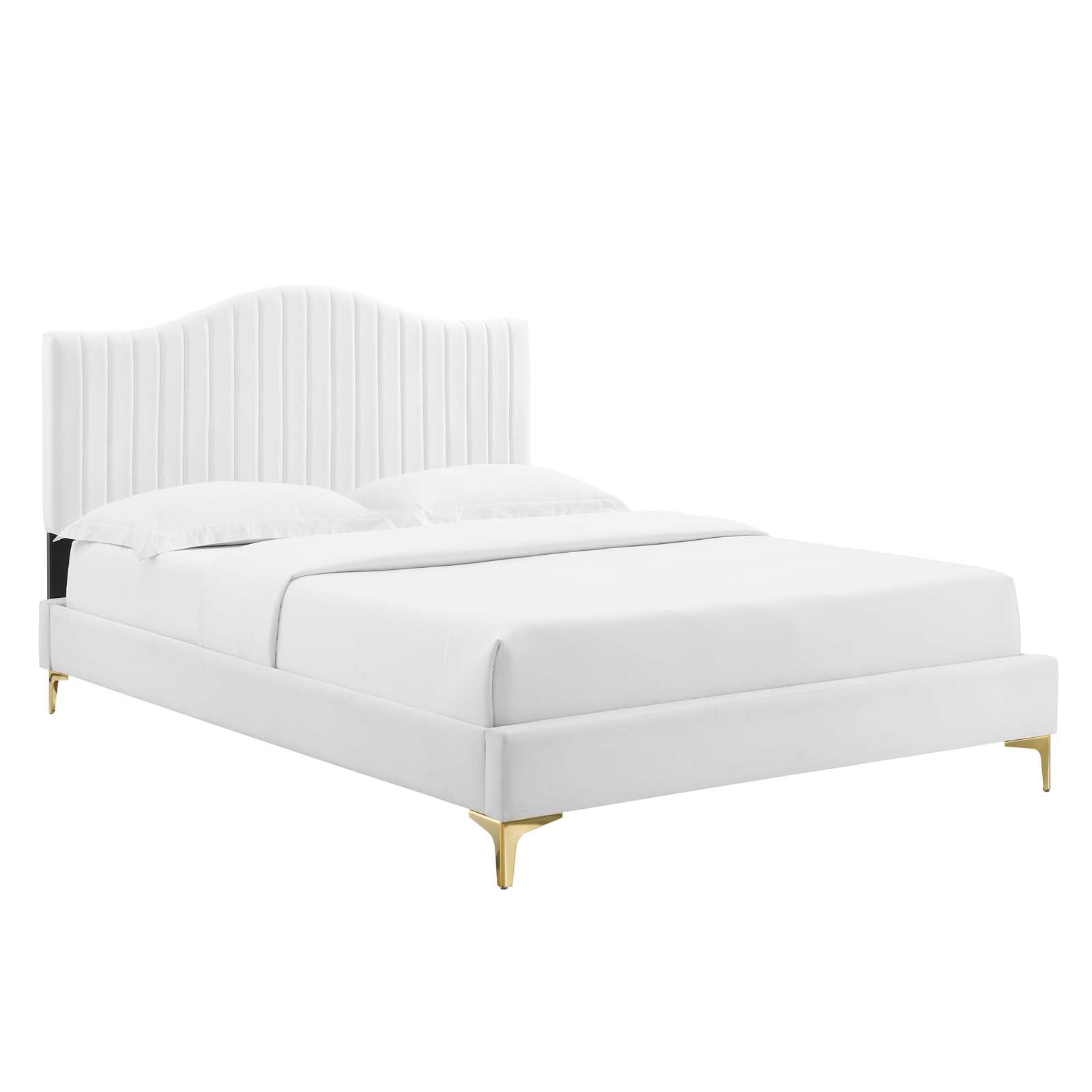Modway Juniper Channel Tufted Performance Velvet Queen Platform Bed | Beds | Modishstore-34