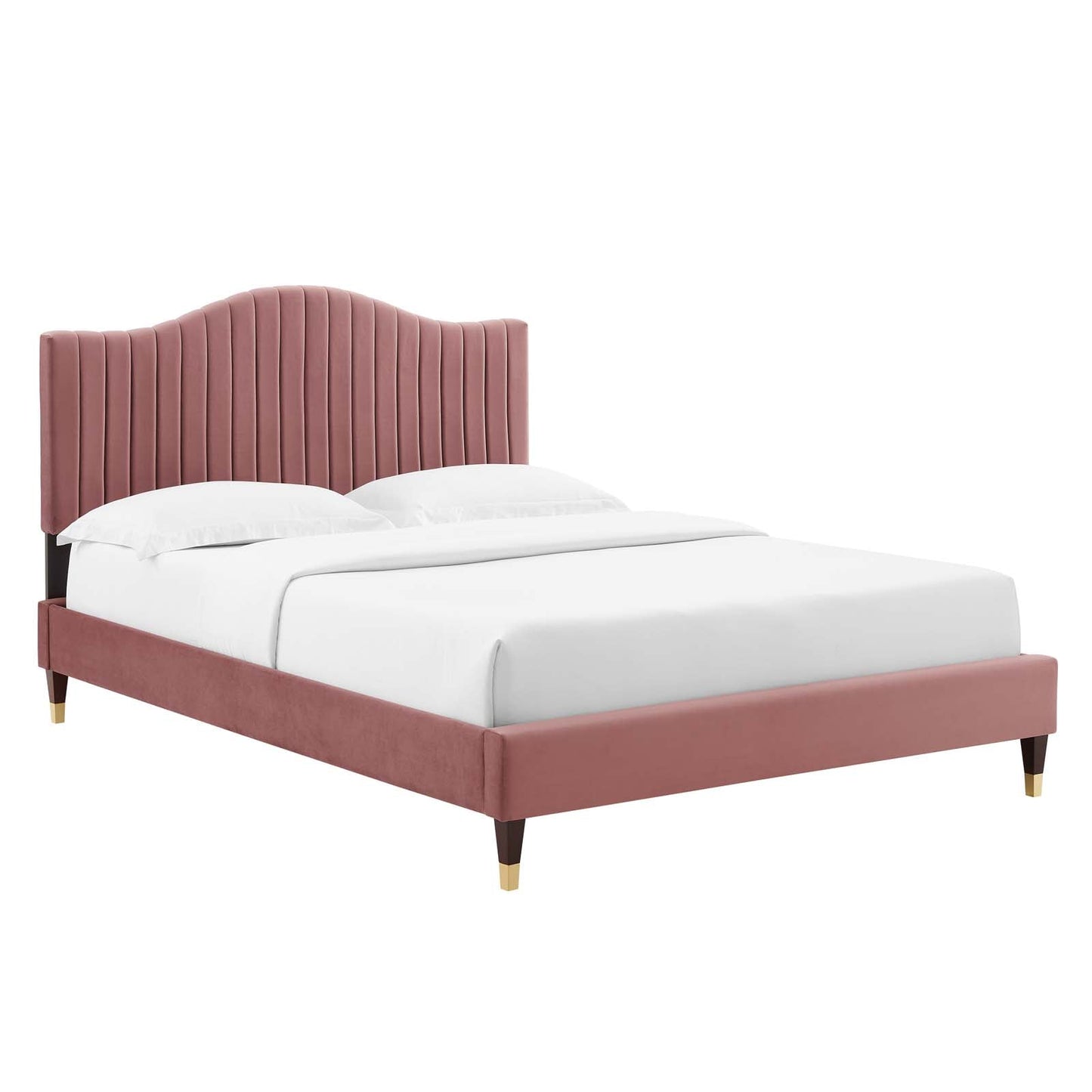 Modway Juniper Channel Tufted Performance Velvet Queen Platform Bed | Beds | Modishstore-9