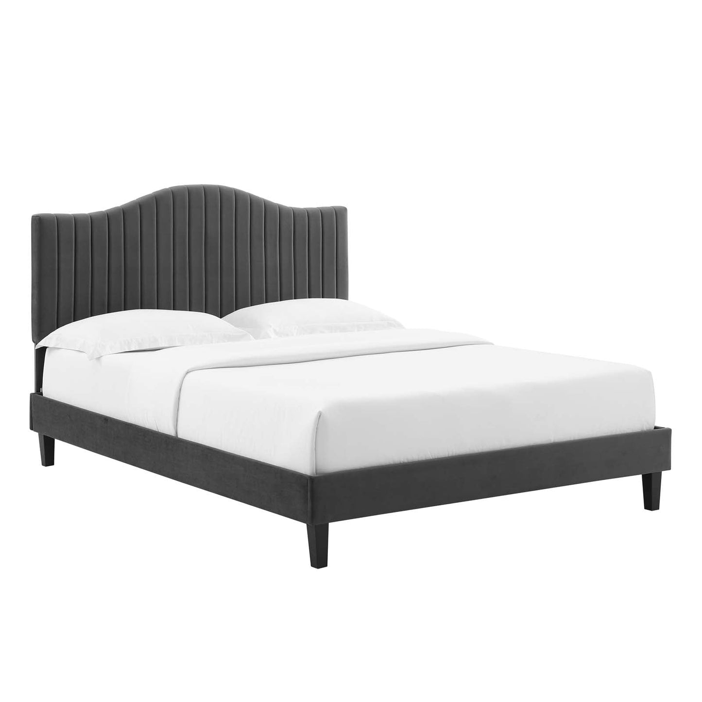Modway Juniper Channel Tufted Performance Velvet Queen Platform Bed | Beds | Modishstore-2