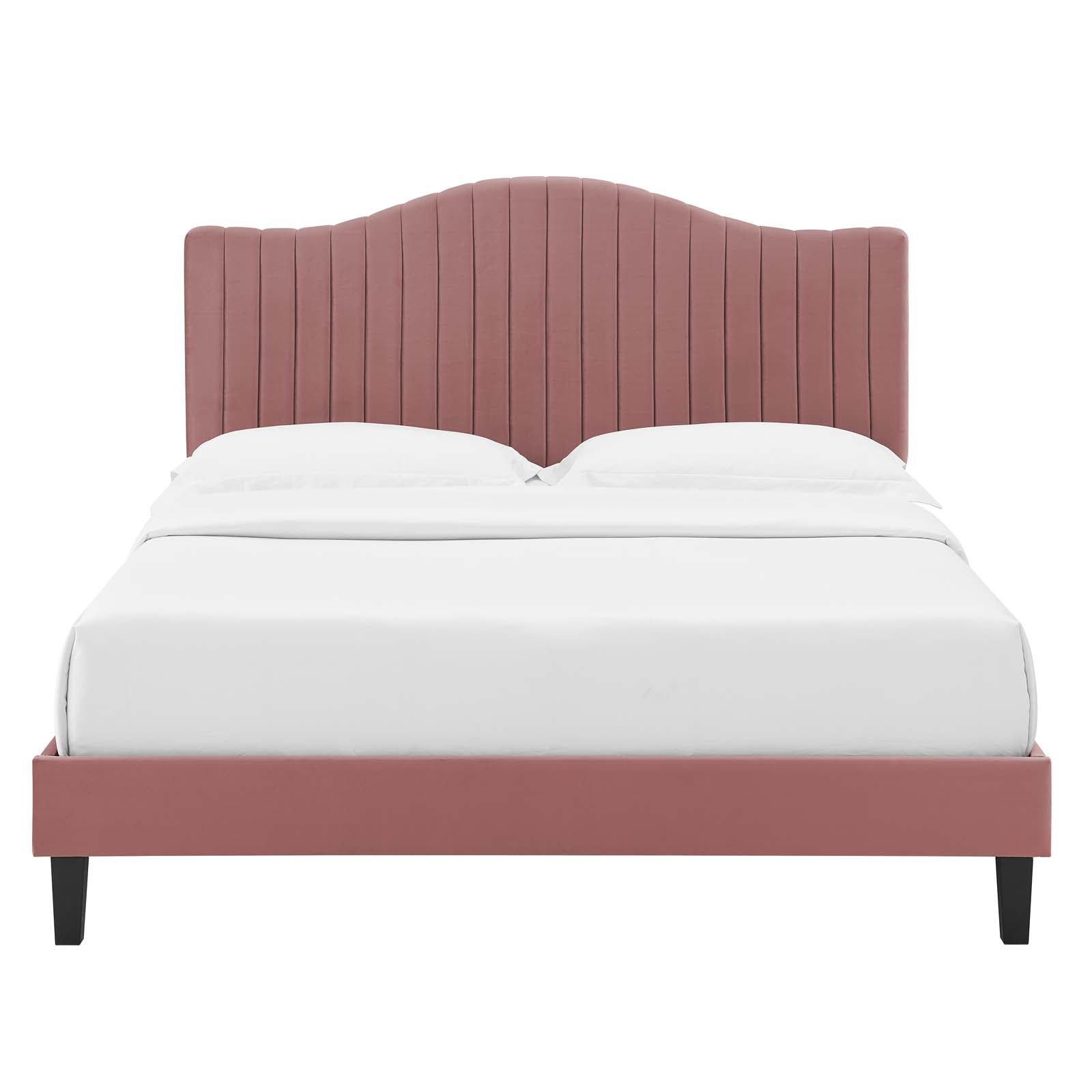 Modway Juniper Channel Tufted Performance Velvet Queen Platform Bed | Beds | Modishstore-15