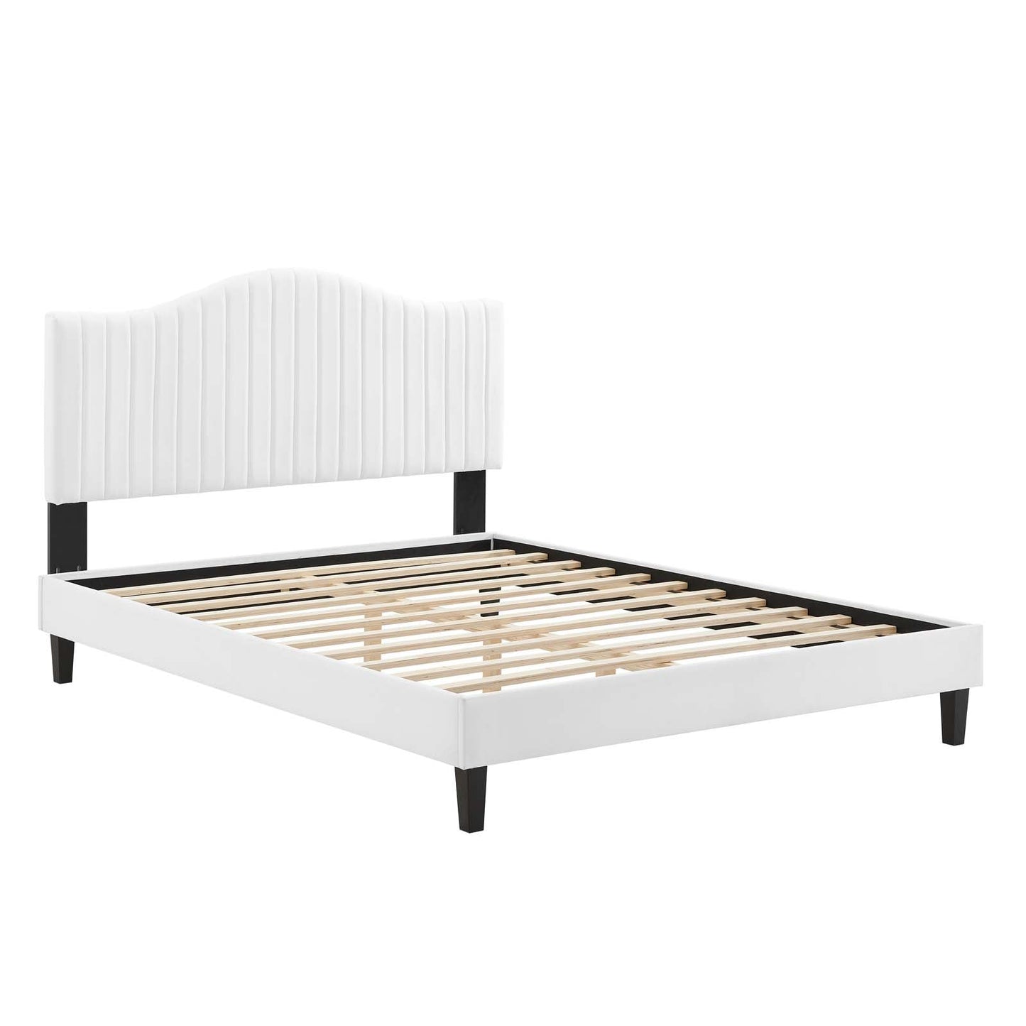 Modway Juniper Channel Tufted Performance Velvet Queen Platform Bed | Beds | Modishstore-35