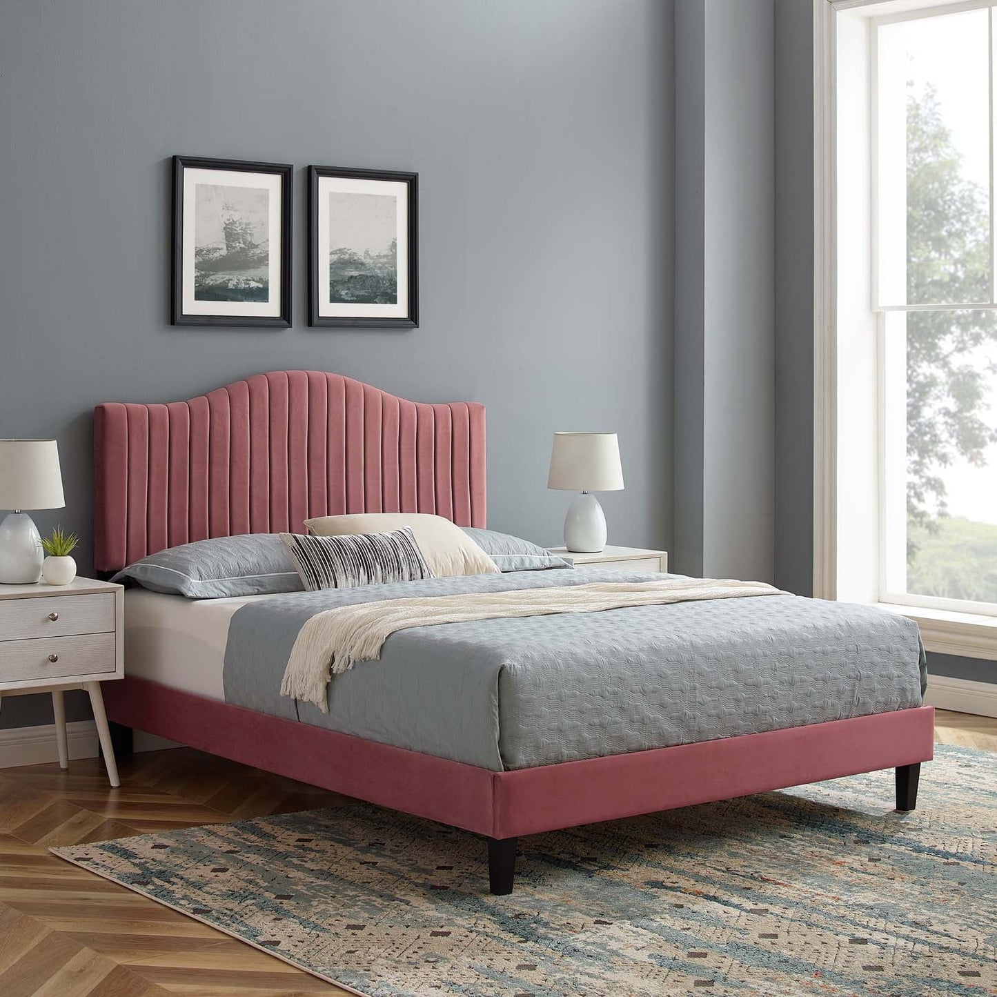 Modway Juniper Channel Tufted Performance Velvet Twin Platform Bed | Beds | Modishstore-9
