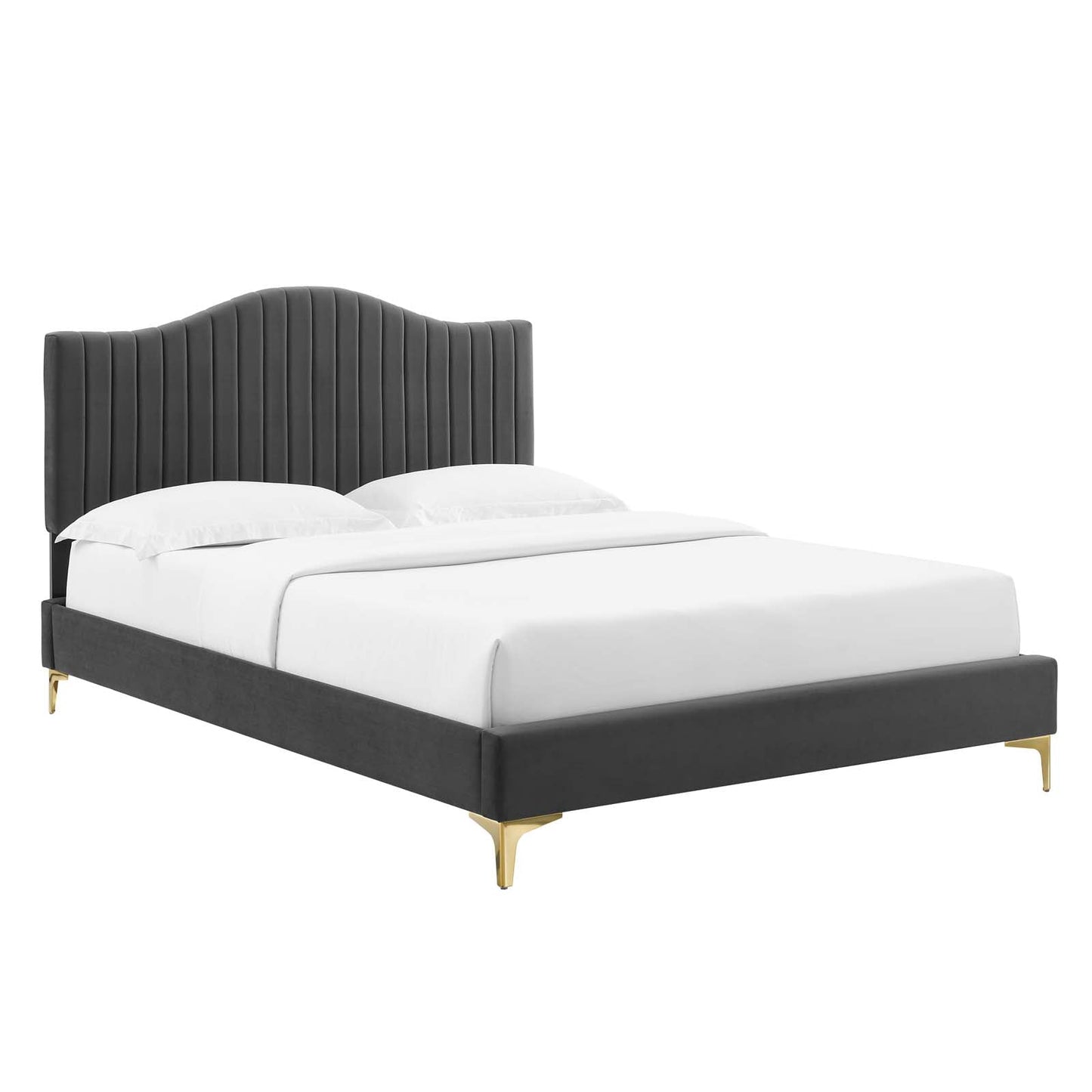 Modway Juniper Channel Tufted Performance Velvet King Platform Bed | Beds | Modishstore-2