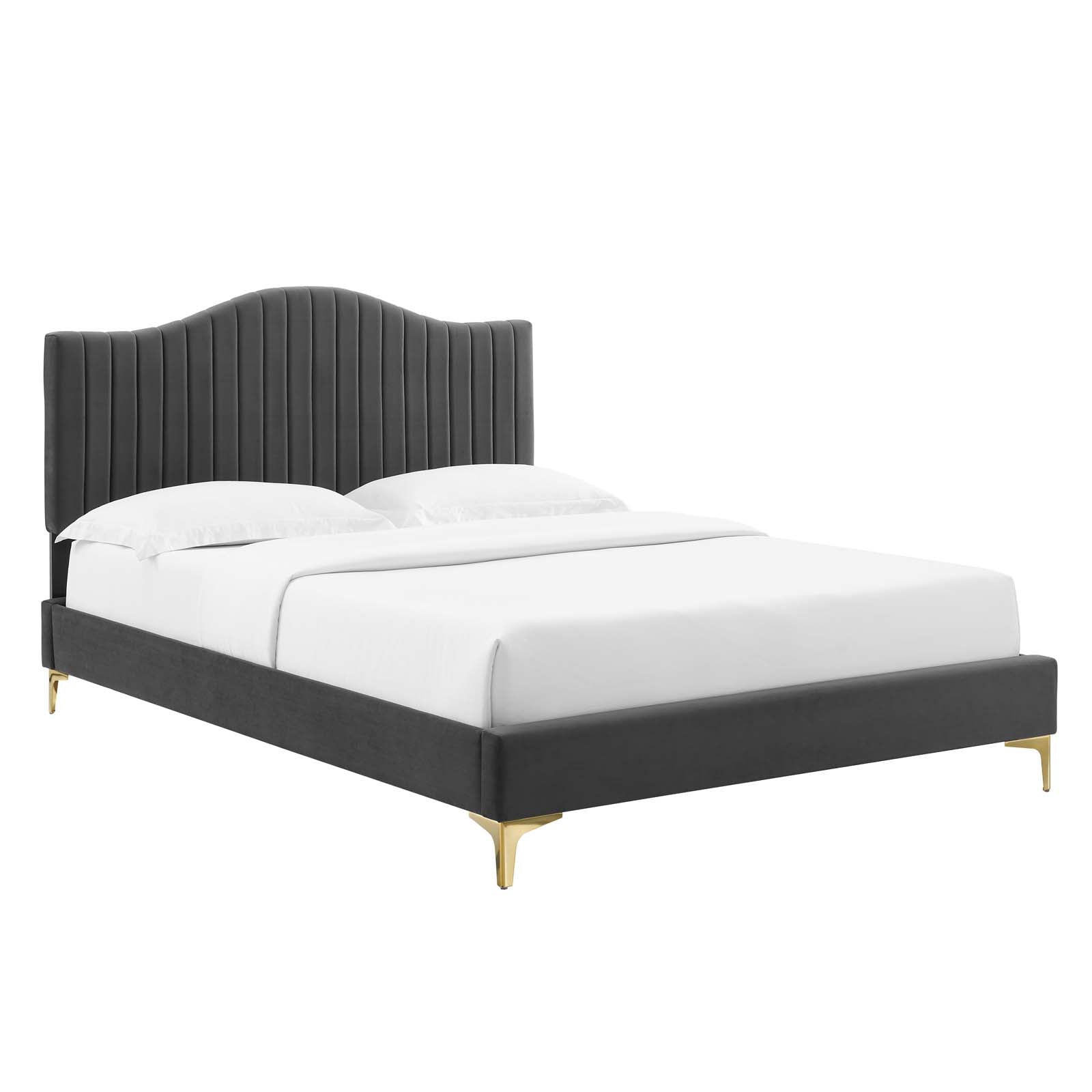 Modway Juniper Channel Tufted Performance Velvet King Platform Bed | Beds | Modishstore-2