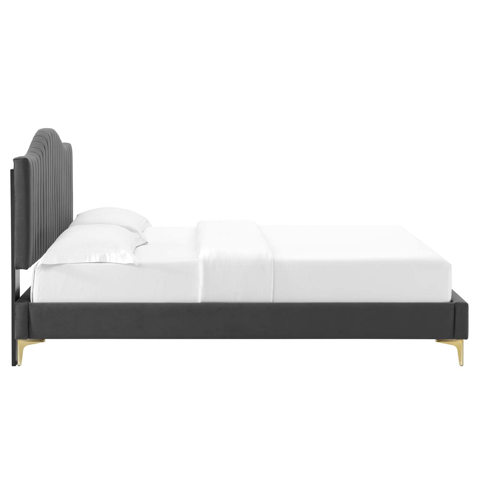 Modway Juniper Channel Tufted Performance Velvet King Platform Bed | Beds | Modishstore-6