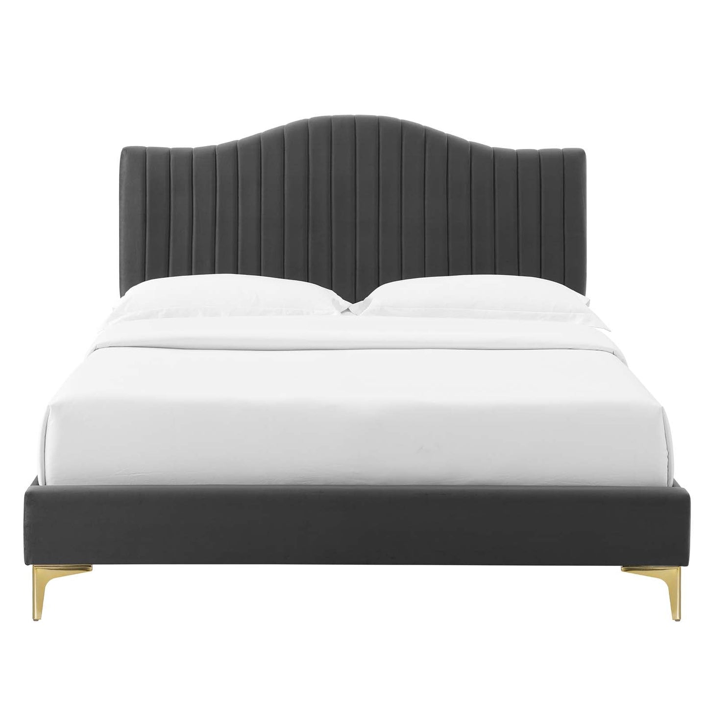Modway Juniper Channel Tufted Performance Velvet King Platform Bed | Beds | Modishstore-7