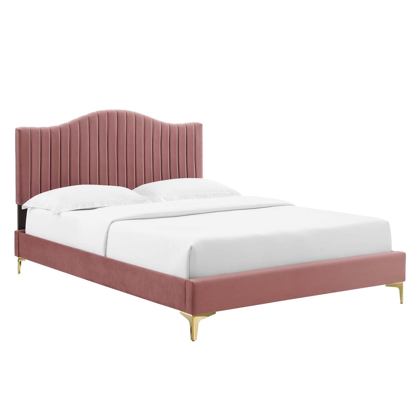 Modway Juniper Channel Tufted Performance Velvet King Platform Bed | Beds | Modishstore-10