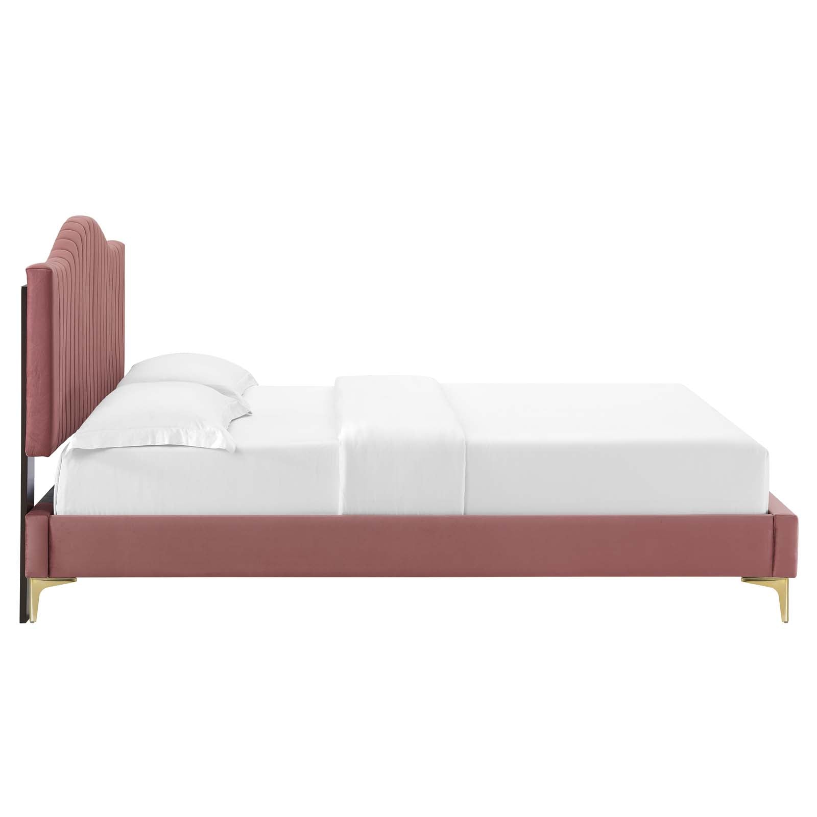 Modway Juniper Channel Tufted Performance Velvet King Platform Bed | Beds | Modishstore-14