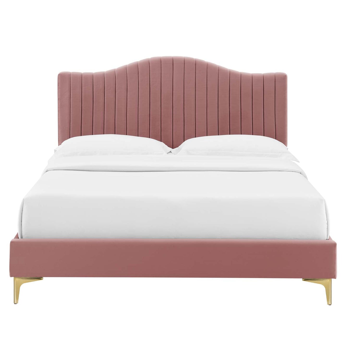 Modway Juniper Channel Tufted Performance Velvet King Platform Bed | Beds | Modishstore-15