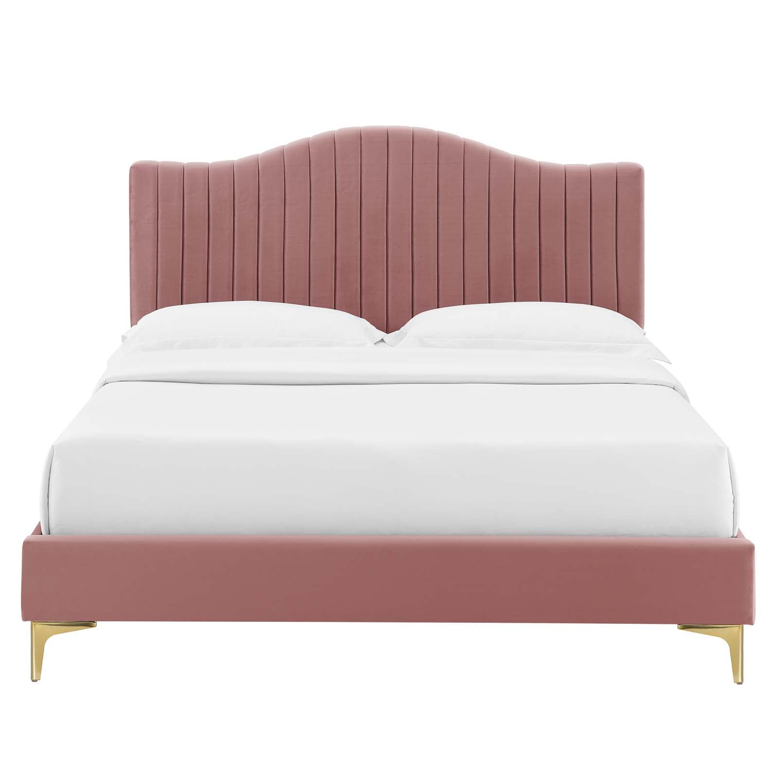 Modway Juniper Channel Tufted Performance Velvet King Platform Bed | Beds | Modishstore-15