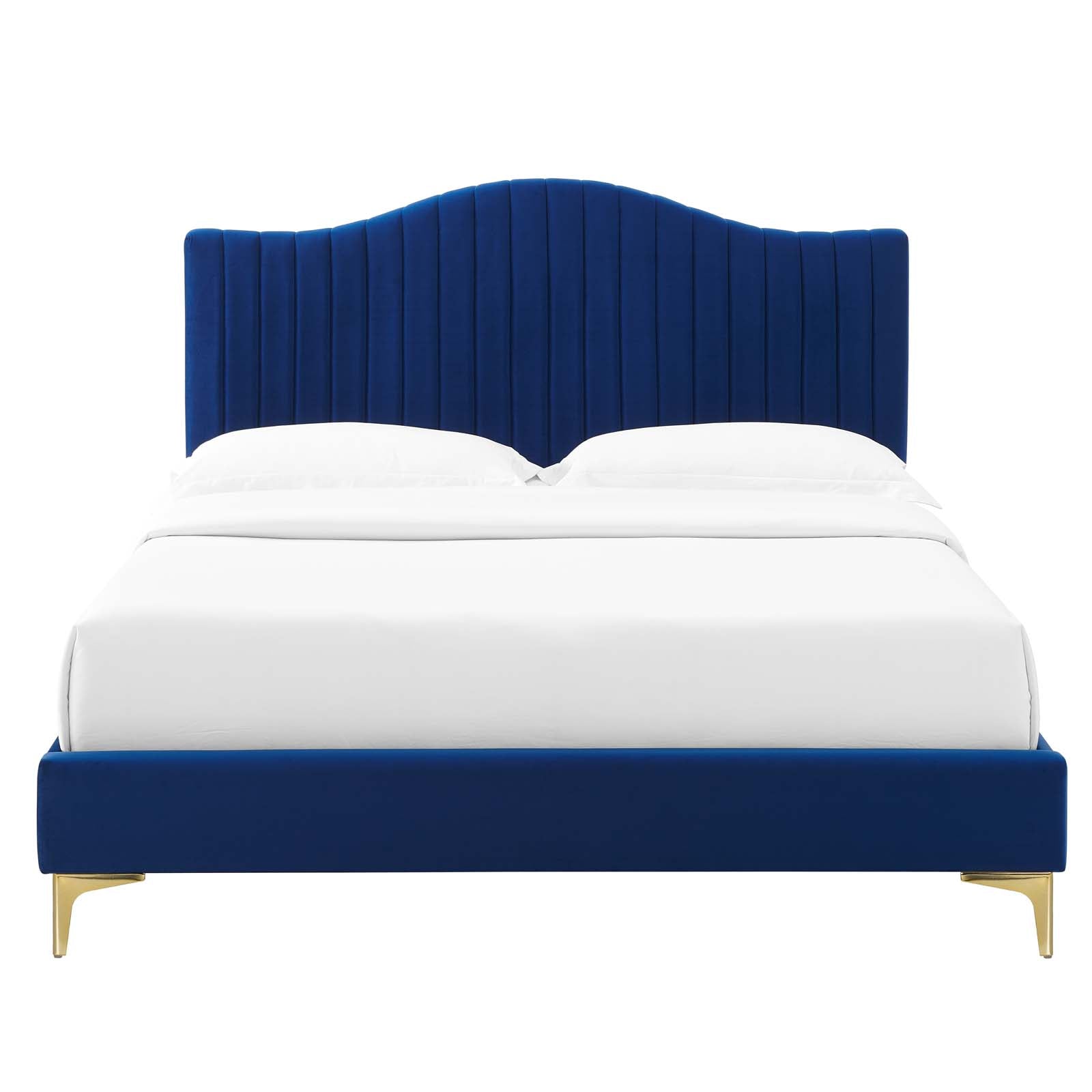 Modway Juniper Channel Tufted Performance Velvet King Platform Bed | Beds | Modishstore-23