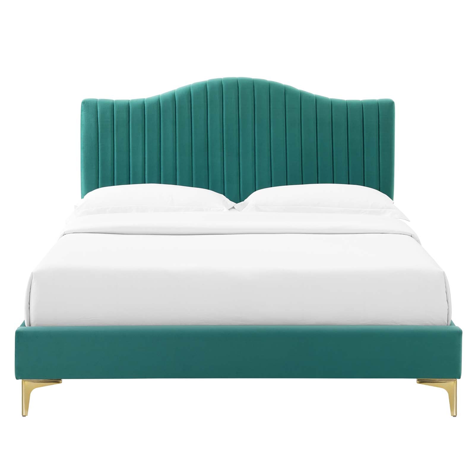 Modway Juniper Channel Tufted Performance Velvet King Platform Bed | Beds | Modishstore-31
