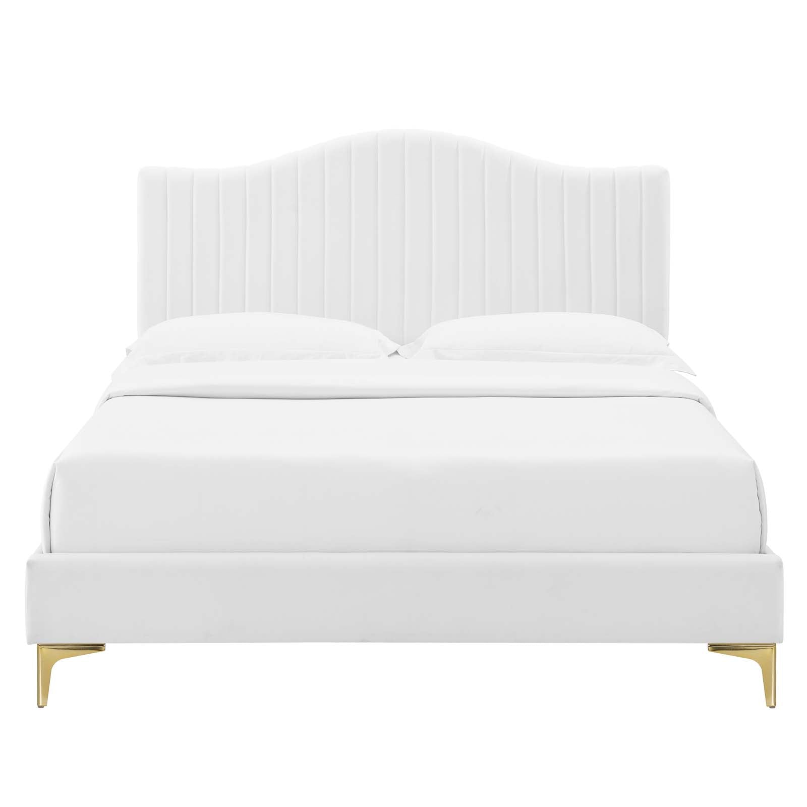 Modway Juniper Channel Tufted Performance Velvet King Platform Bed | Beds | Modishstore-39