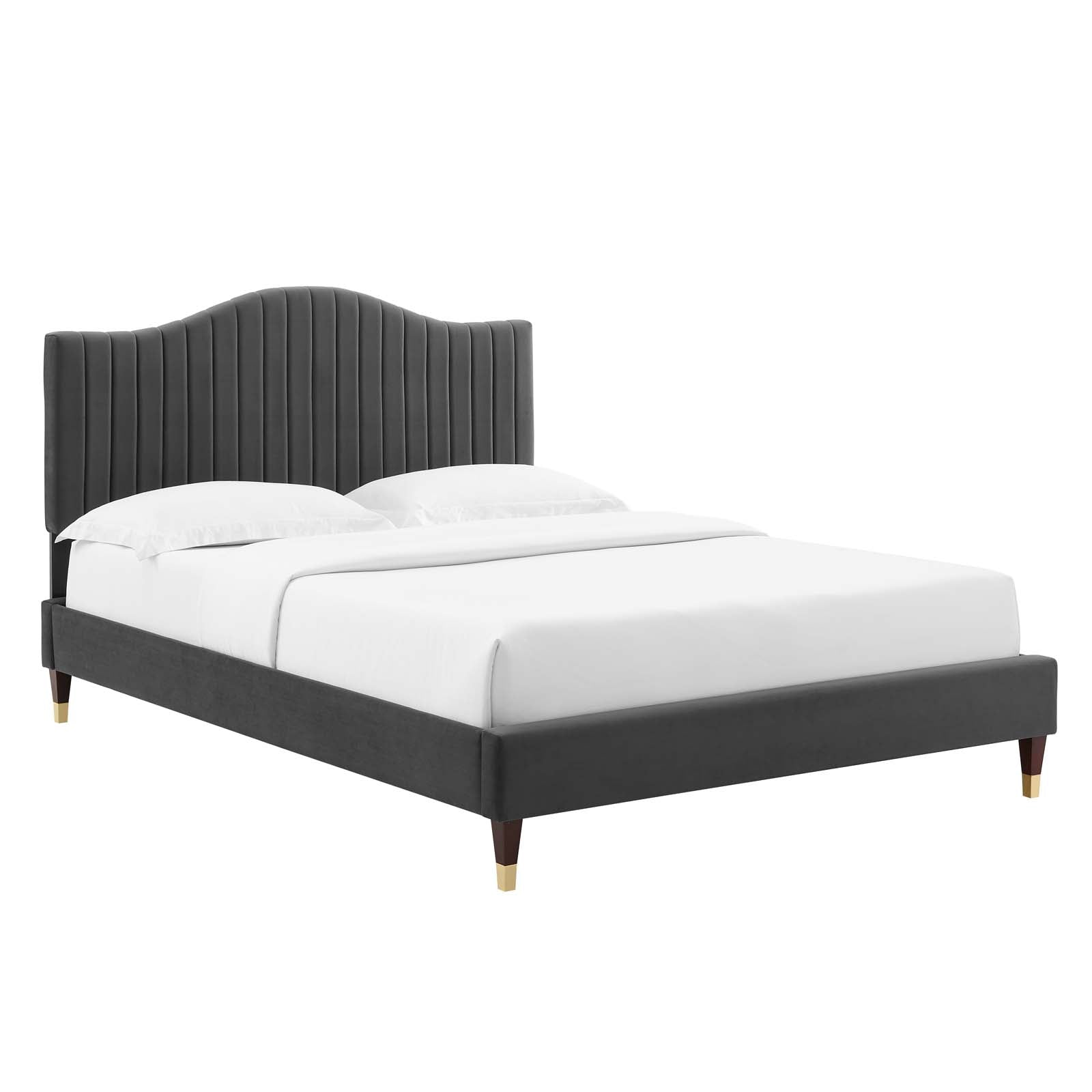 Modway Juniper Channel Tufted Performance Velvet King Platform Bed | Beds | Modishstore-2