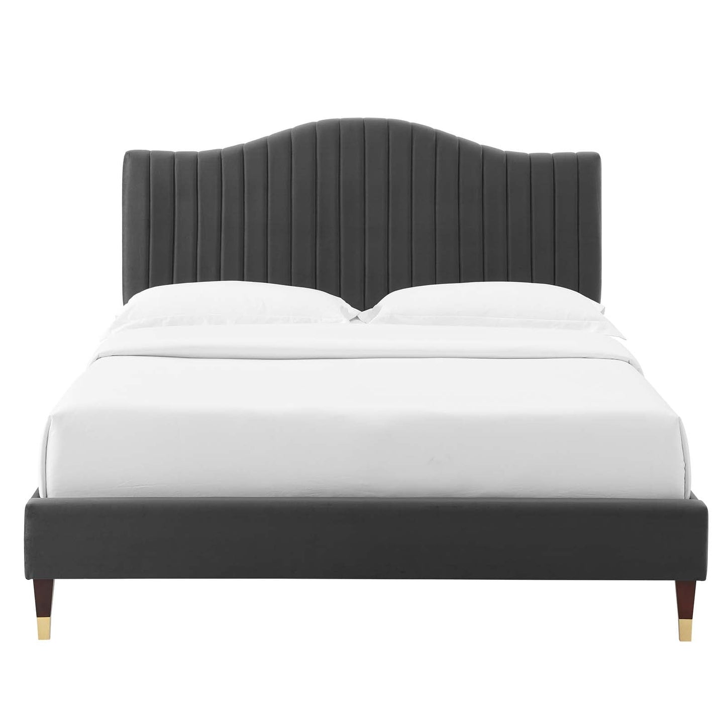 Modway Juniper Channel Tufted Performance Velvet King Platform Bed | Beds | Modishstore-7