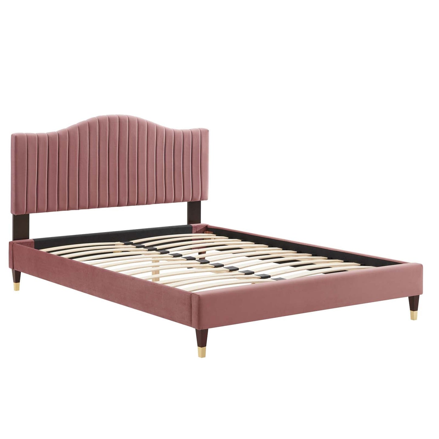 Modway Juniper Channel Tufted Performance Velvet King Platform Bed | Beds | Modishstore-11