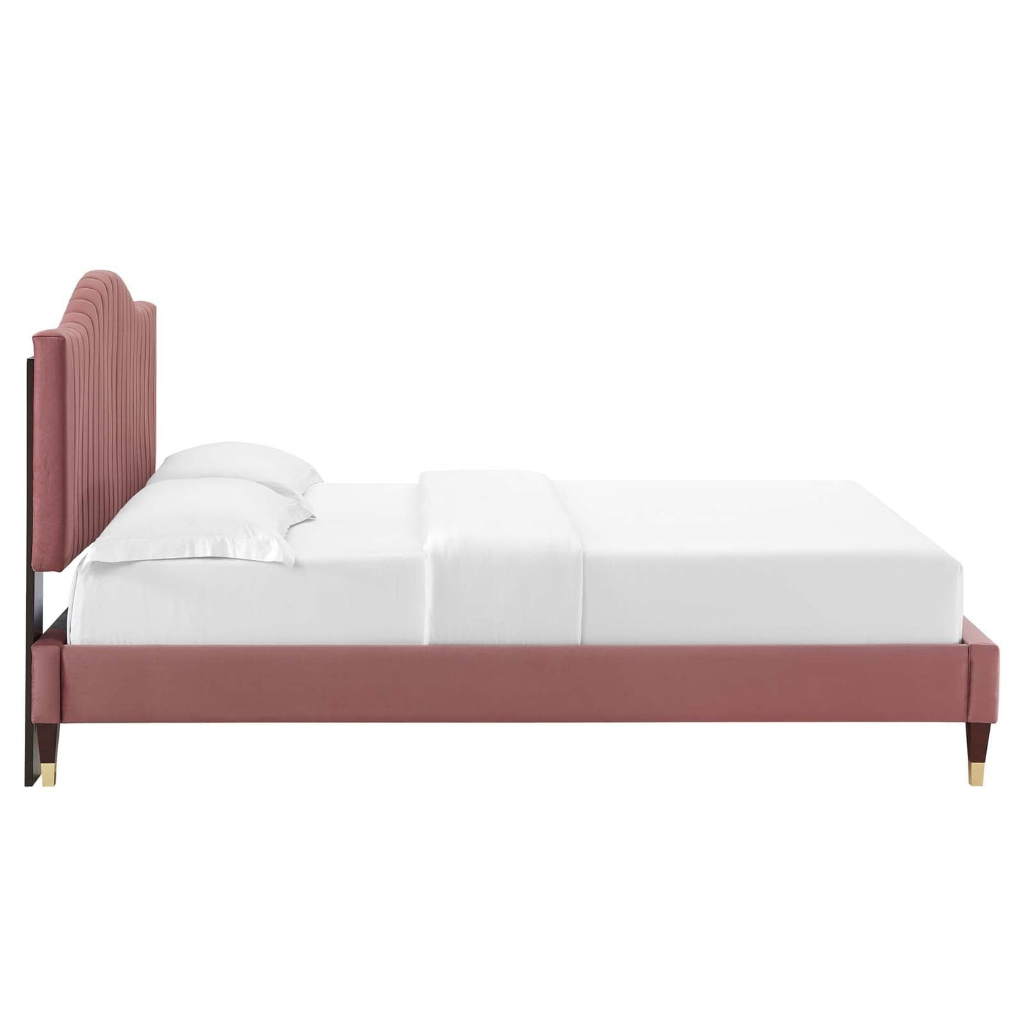 Modway Juniper Channel Tufted Performance Velvet King Platform Bed | Beds | Modishstore-14