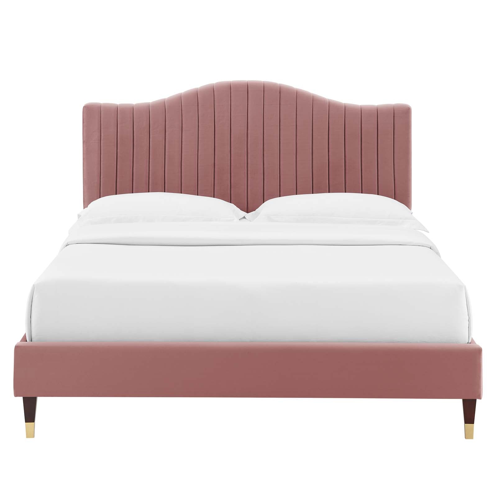 Modway Juniper Channel Tufted Performance Velvet King Platform Bed | Beds | Modishstore-15