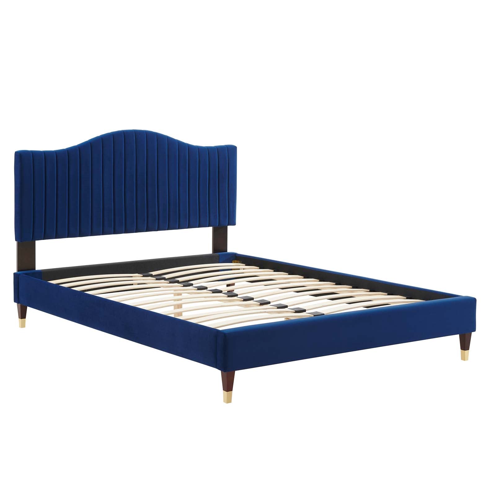Modway Juniper Channel Tufted Performance Velvet King Platform Bed | Beds | Modishstore-19