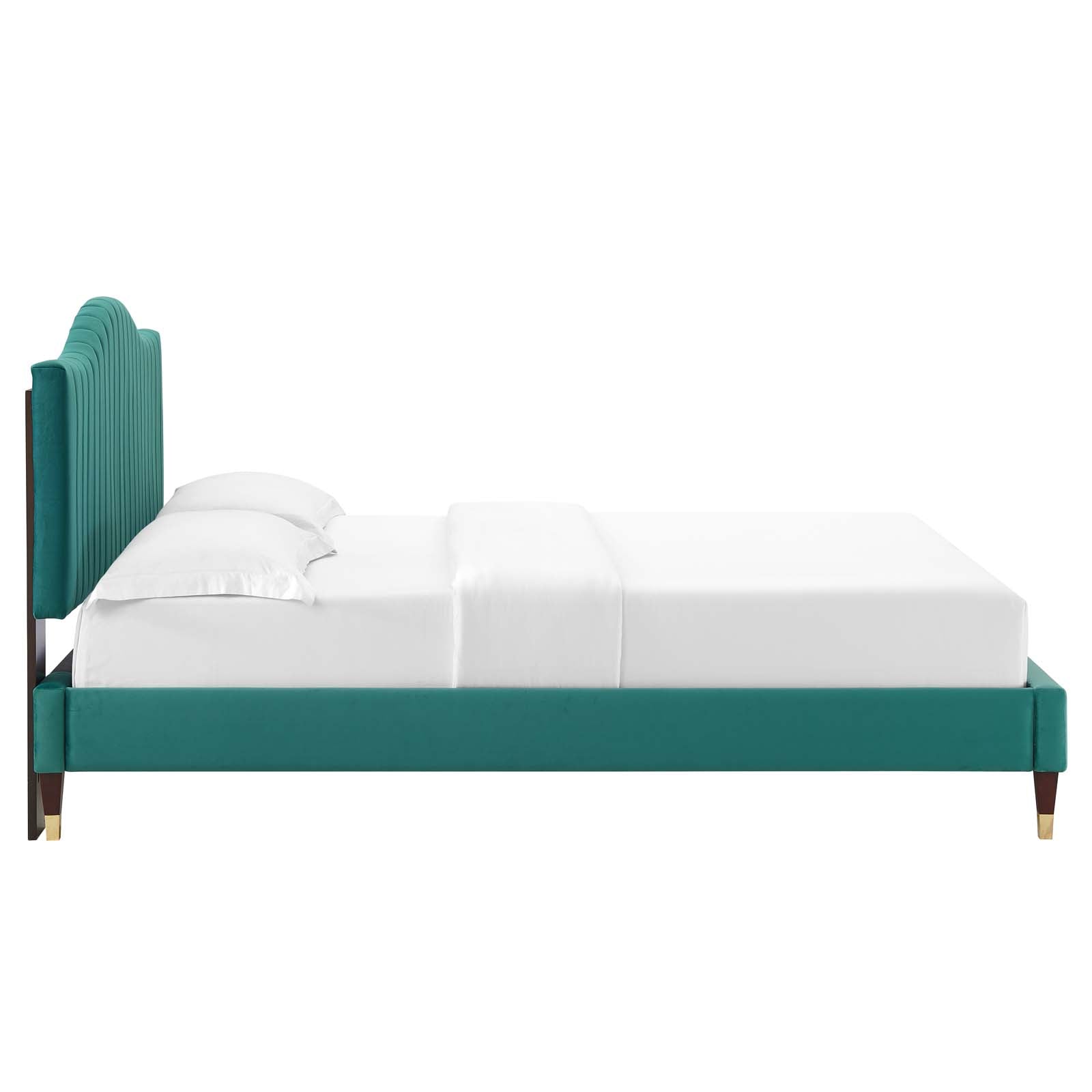Modway Juniper Channel Tufted Performance Velvet King Platform Bed | Beds | Modishstore-30