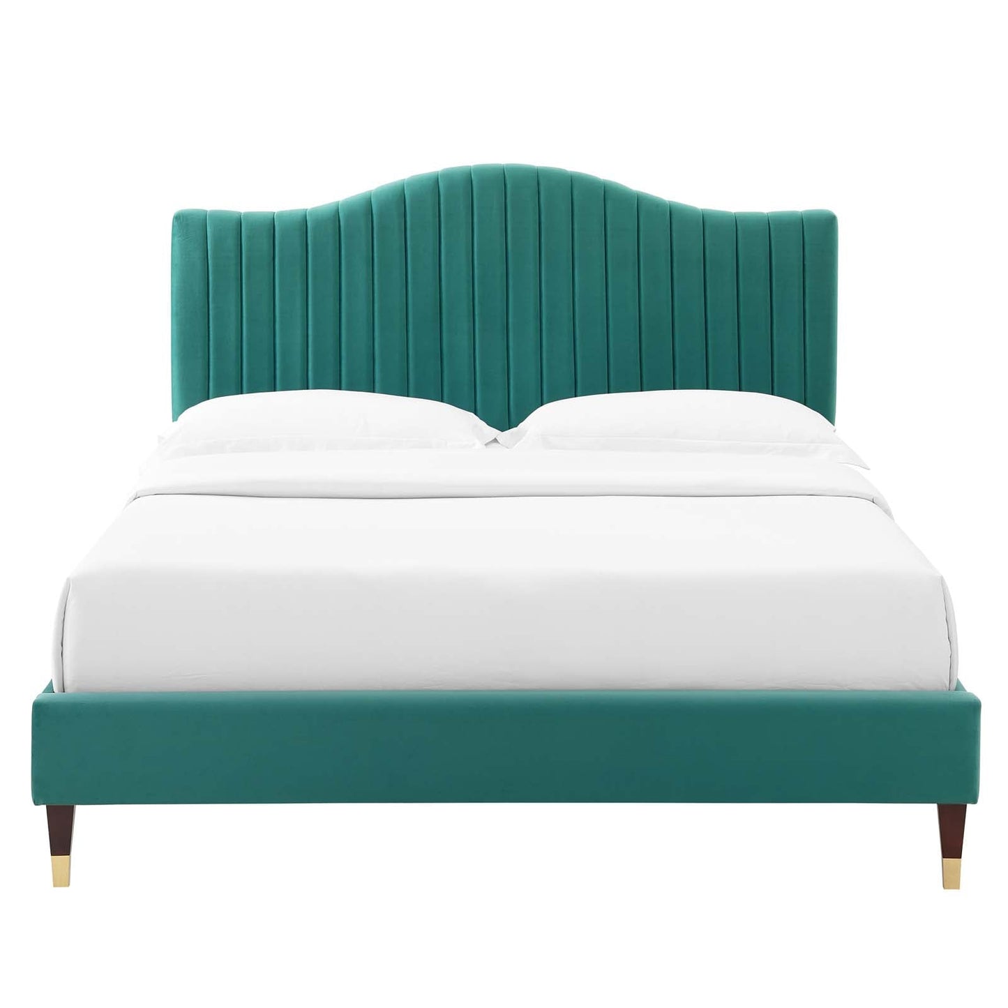 Modway Juniper Channel Tufted Performance Velvet King Platform Bed | Beds | Modishstore-31