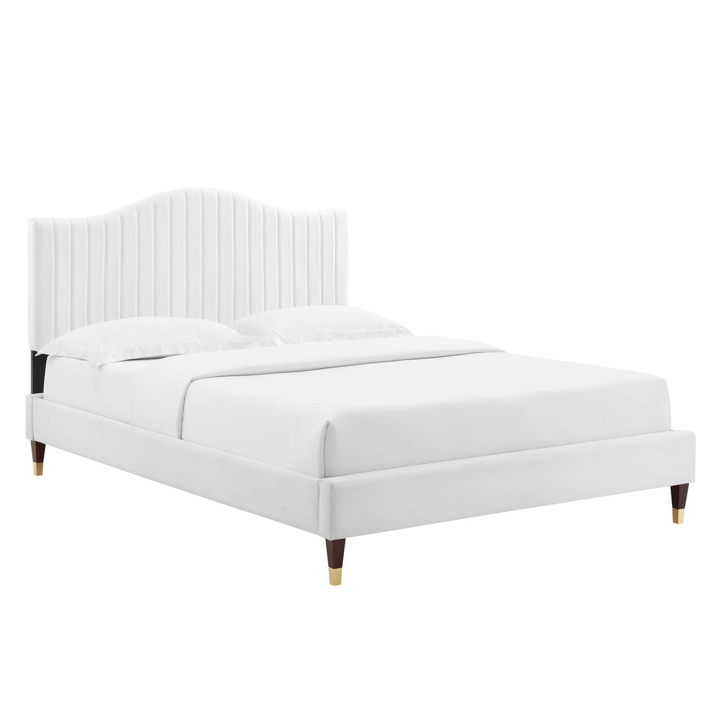 Modway Juniper Channel Tufted Performance Velvet King Platform Bed | Beds | Modishstore-34
