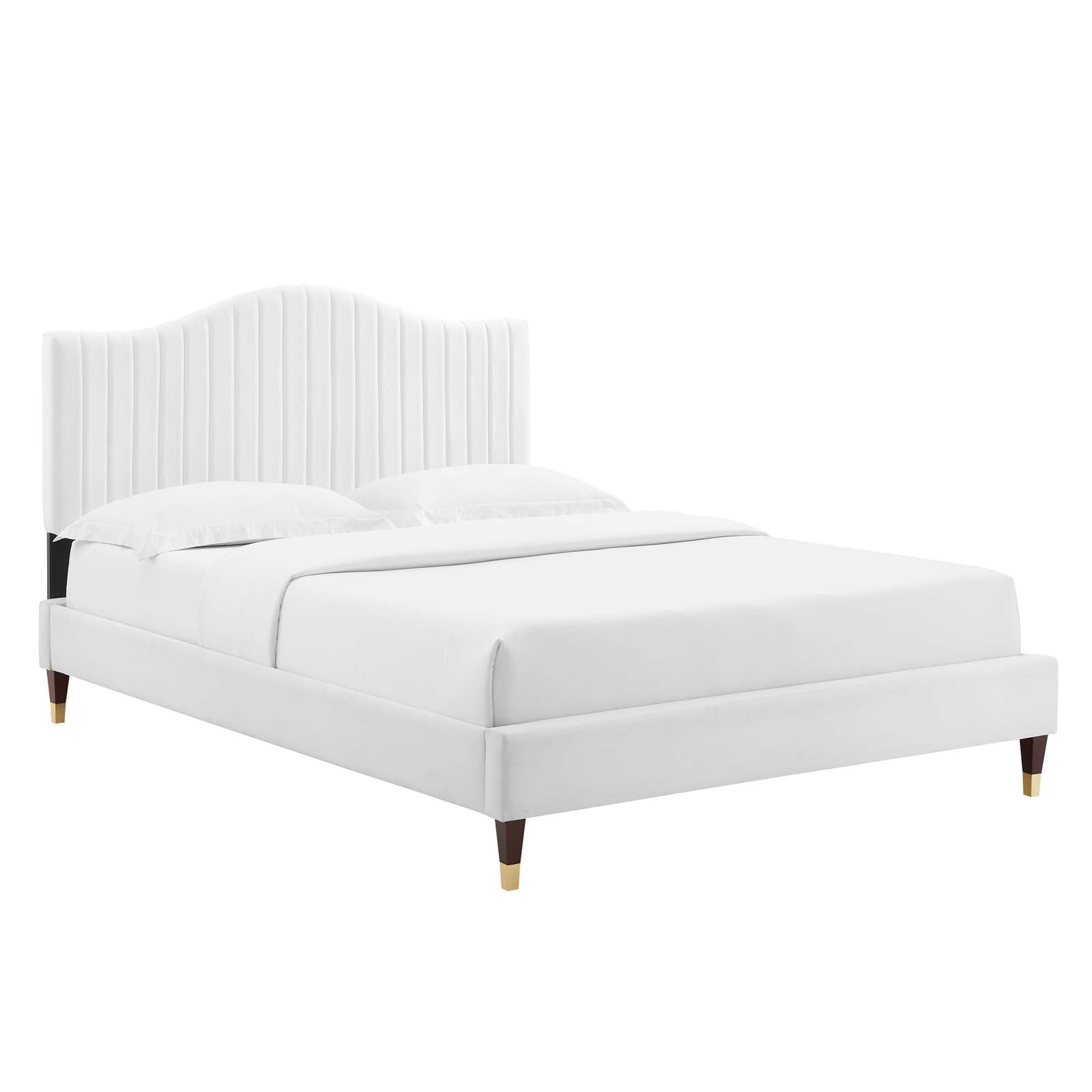 Modway Juniper Channel Tufted Performance Velvet King Platform Bed | Beds | Modishstore-34