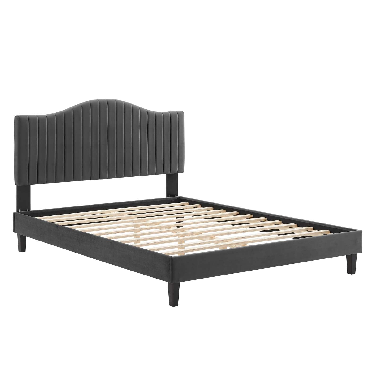 Modway Juniper Channel Tufted Performance Velvet King Platform Bed | Beds | Modishstore-3