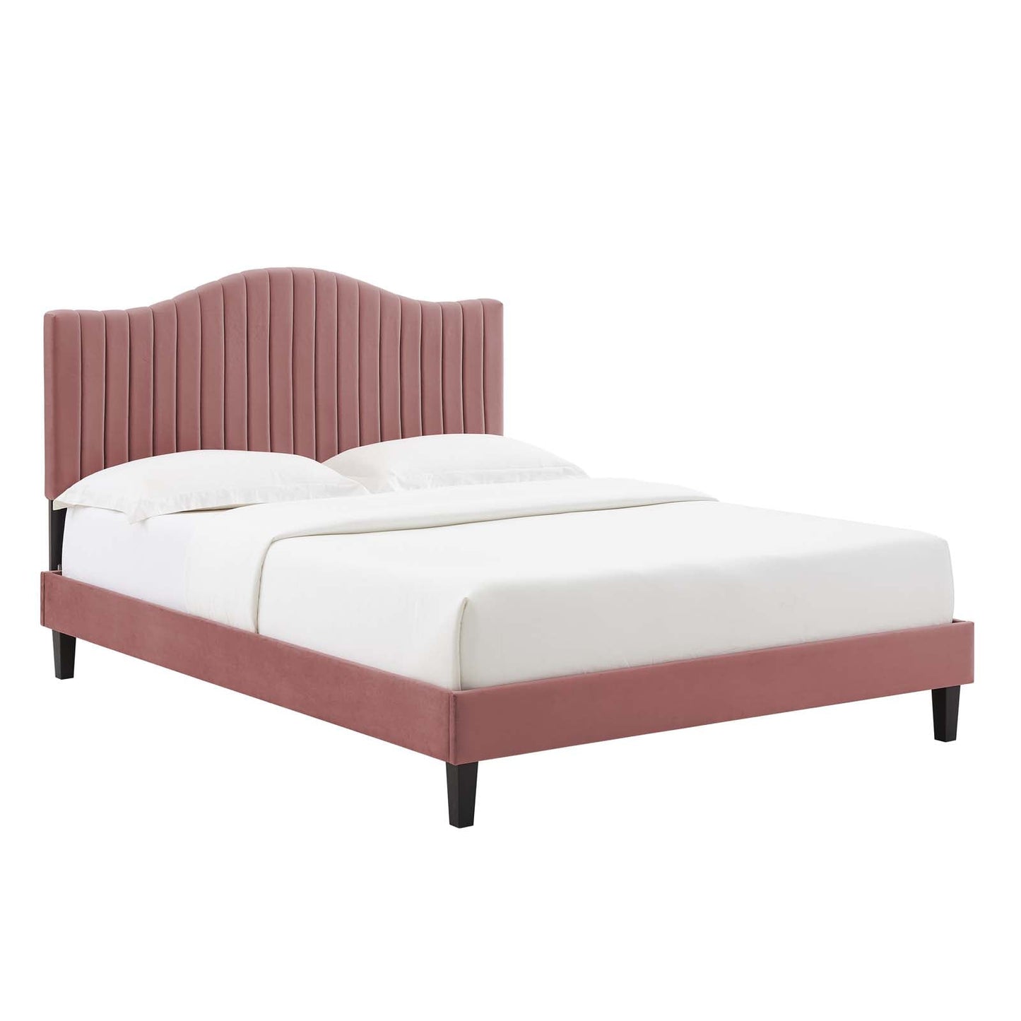 Modway Juniper Channel Tufted Performance Velvet King Platform Bed | Beds | Modishstore-10