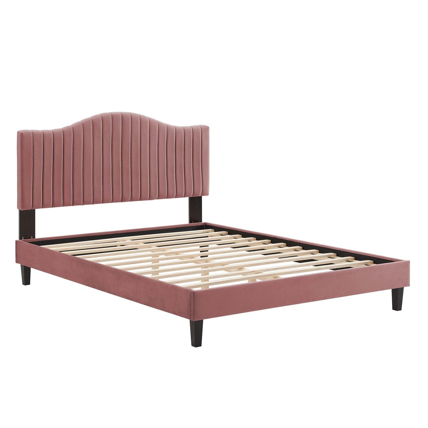 Modway Juniper Channel Tufted Performance Velvet King Platform Bed | Beds | Modishstore-11