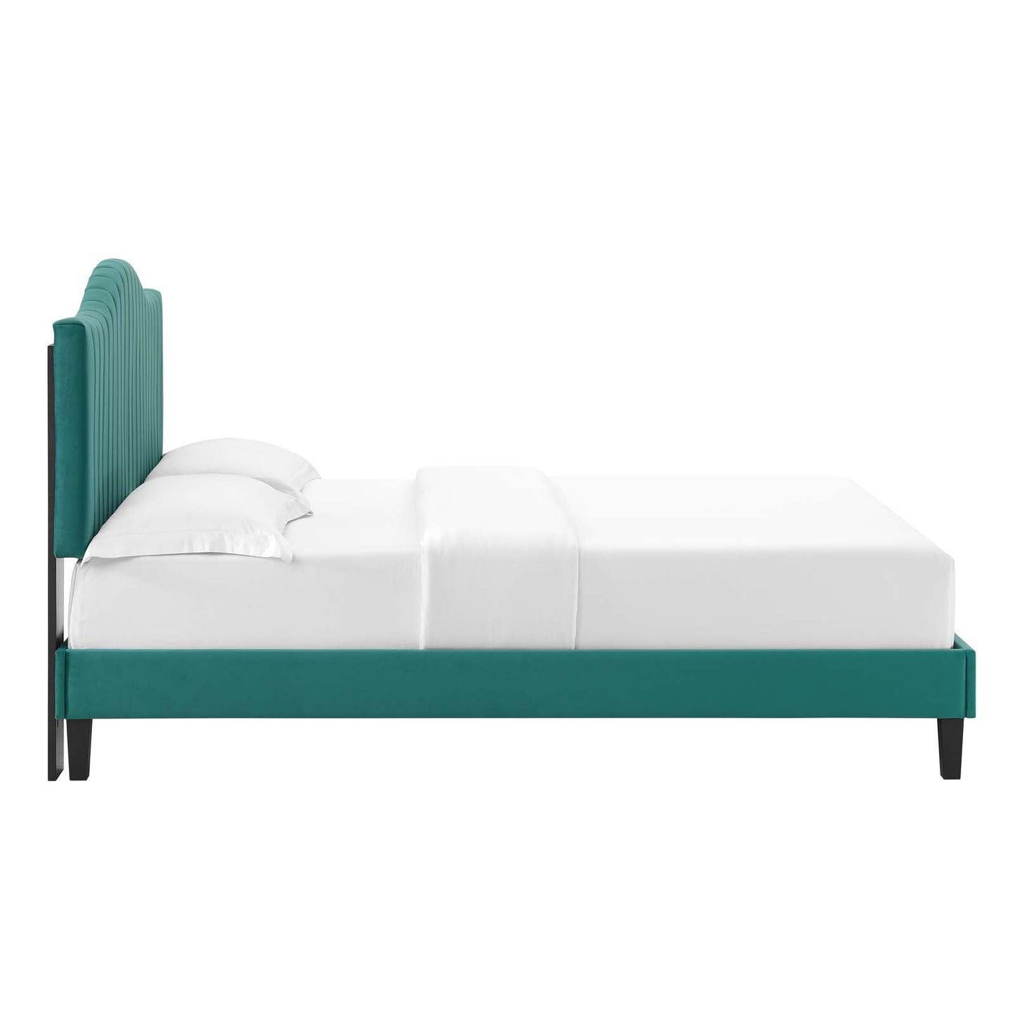 Modway Juniper Channel Tufted Performance Velvet King Platform Bed | Beds | Modishstore-30