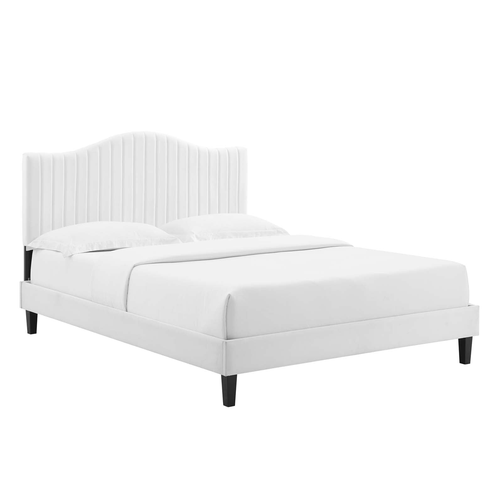 Modway Juniper Channel Tufted Performance Velvet King Platform Bed | Beds | Modishstore-34