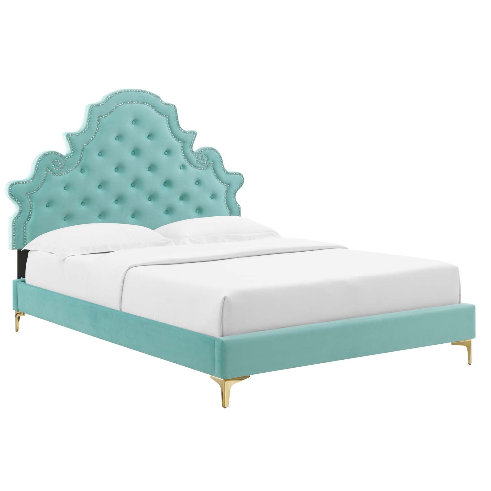 Modway Gwyneth Tufted Performance Velvet Queen Platform Bed | Beds | 