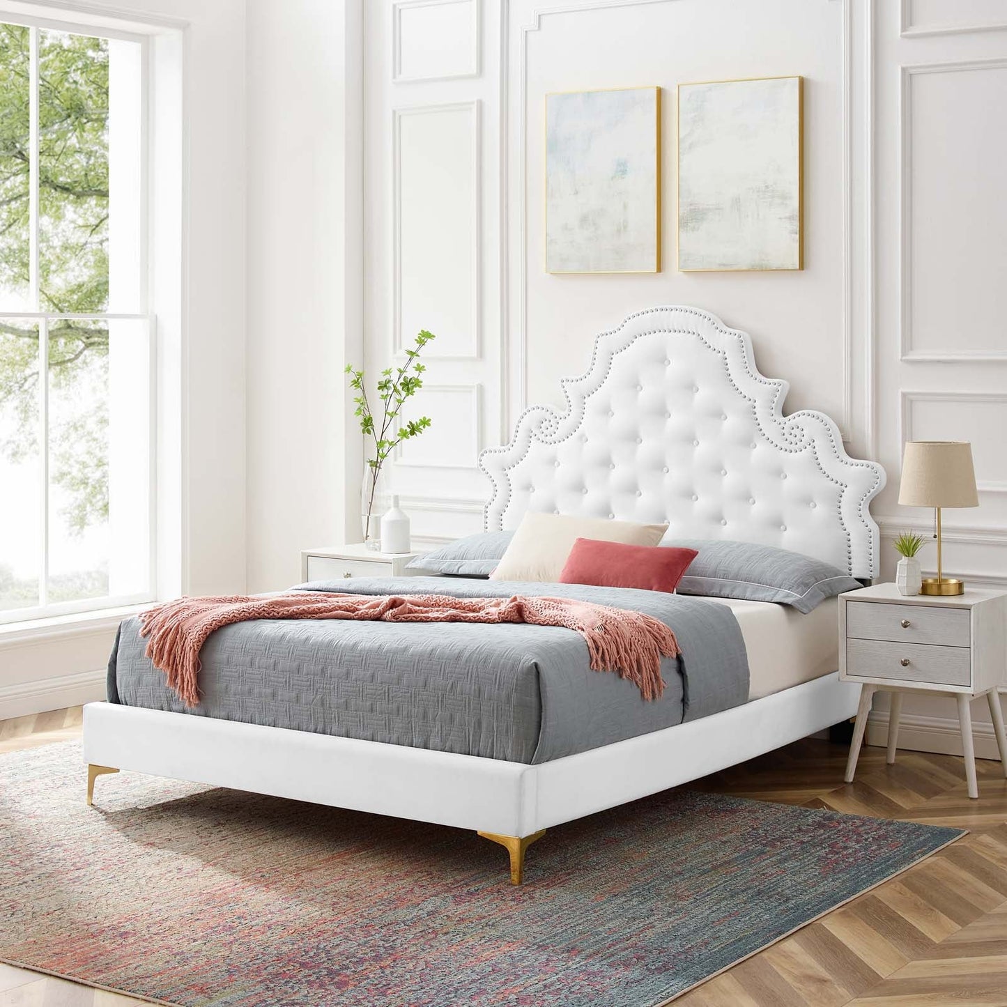 Modway Gwyneth Tufted Performance Velvet Queen Platform Bed | Beds | 
