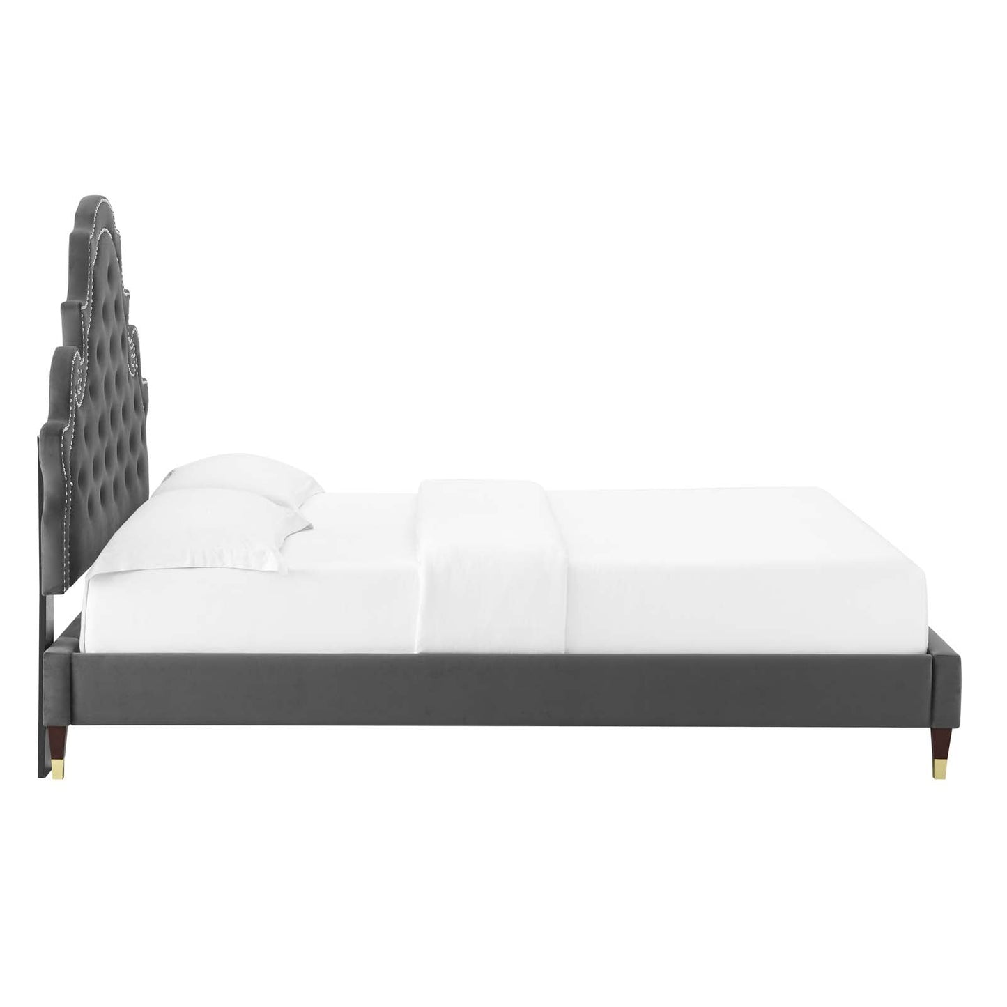 Modway Gwyneth Tufted Performance Velvet Queen Platform Bed | Beds | Modishstore-6