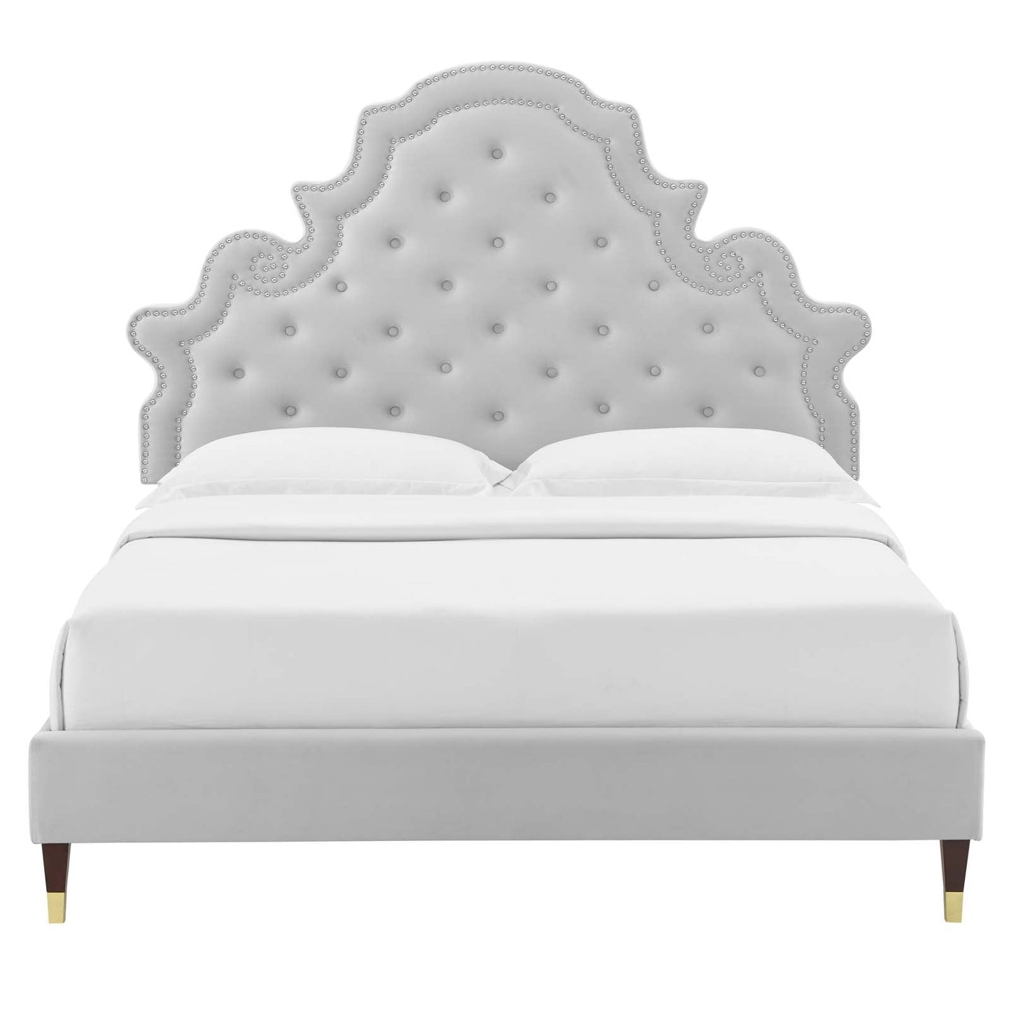 Modway Gwyneth Tufted Performance Velvet Queen Platform Bed | Beds | Modishstore-23