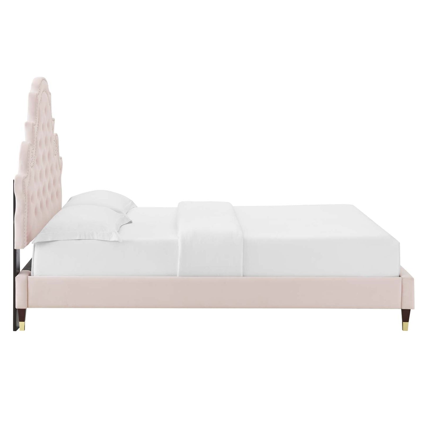 Modway Gwyneth Tufted Performance Velvet Queen Platform Bed | Beds | Modishstore-47