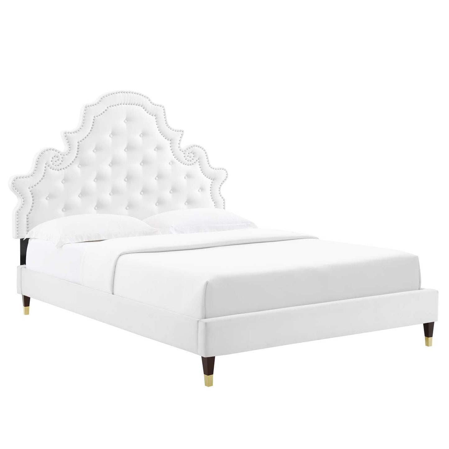Modway Gwyneth Tufted Performance Velvet Queen Platform Bed | Beds | Modishstore-58