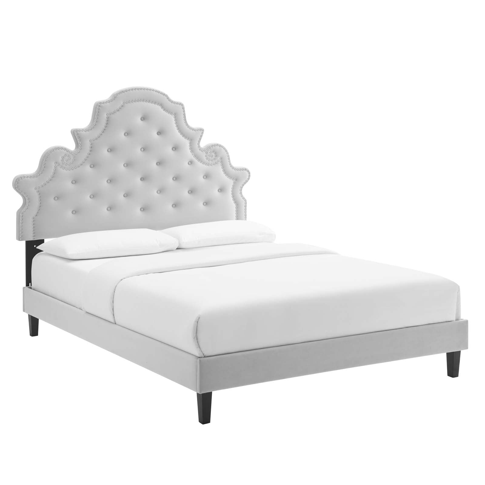 Modway Gwyneth Tufted Performance Velvet Queen Platform Bed | Beds | Modishstore-18